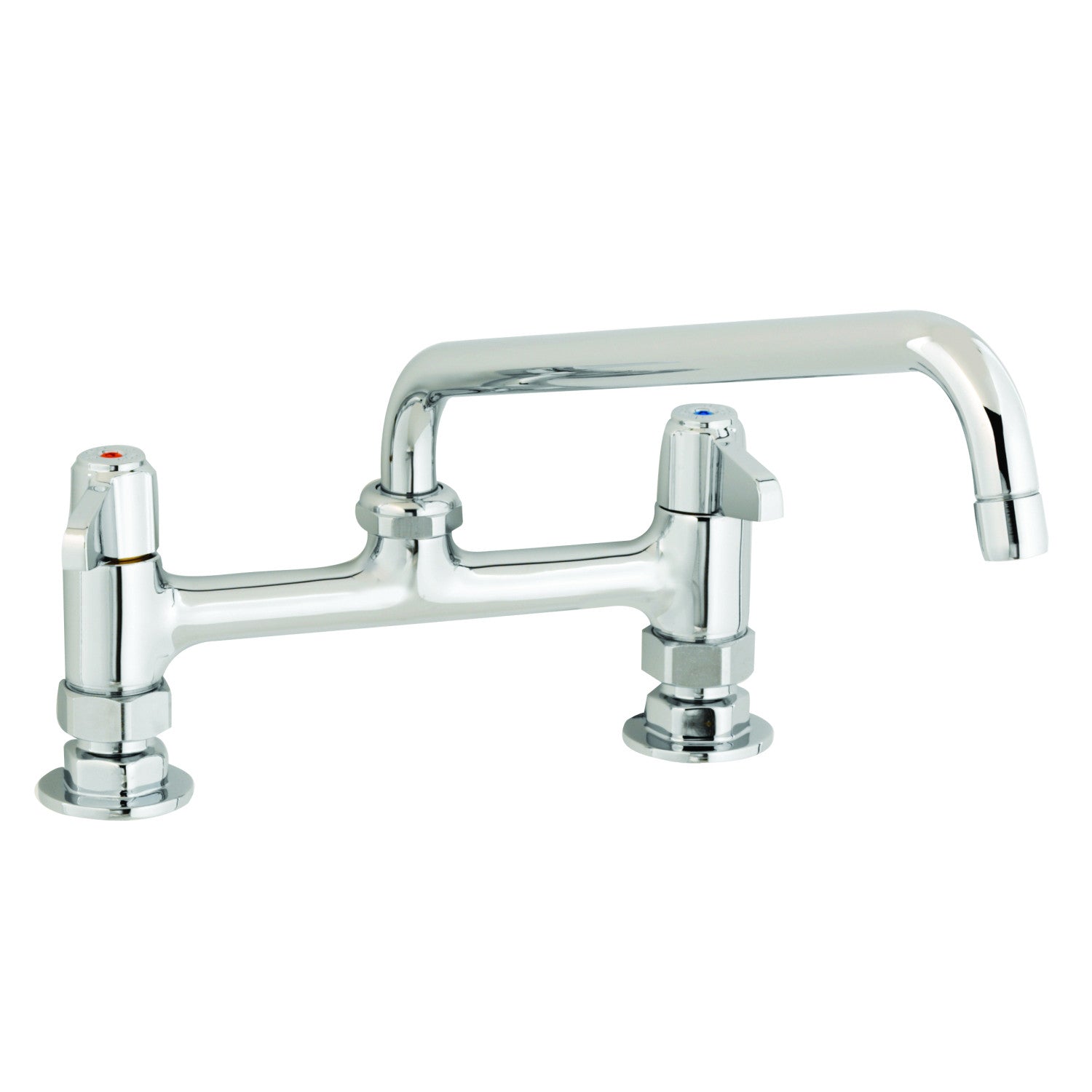 T&S Brass Deck Mount Swivel Kitchen Faucet - 8-Inch Centerset, 12-Inch Swing Spout - Perfect for Residential & Commercial Sinks, Restaurants, and Food Service Areas