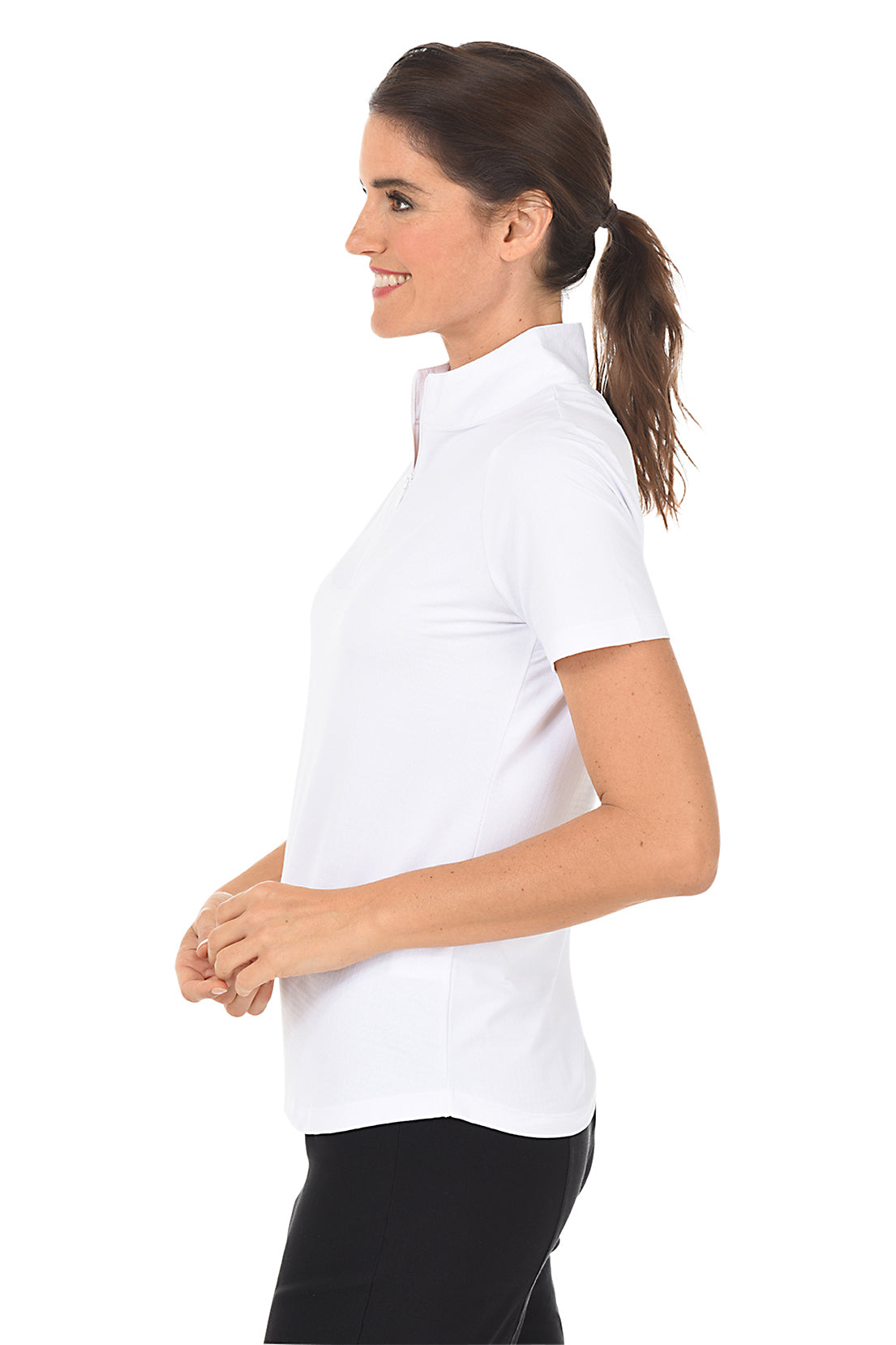 Men's Short Sleeve Mock Neck UPF 50+ Sun Protection Shirt - Lightweight Quick-Dry UV Shirt for Hiking, Fishing & Outdoor Activities