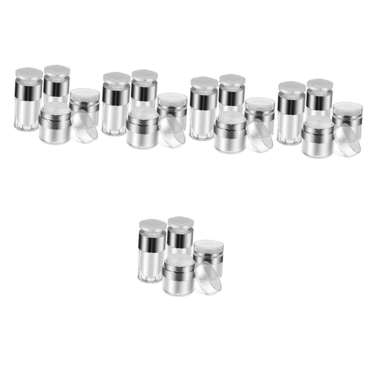 20 Pcs Empty Vacuum Airless Pump Bottles for Lotions, Creams & Liquid Foundation - Acrylic Moisturizer Containers with Leak-Proof Design | Perfect for Travel, DIY Skincare & Cosmetic Storage