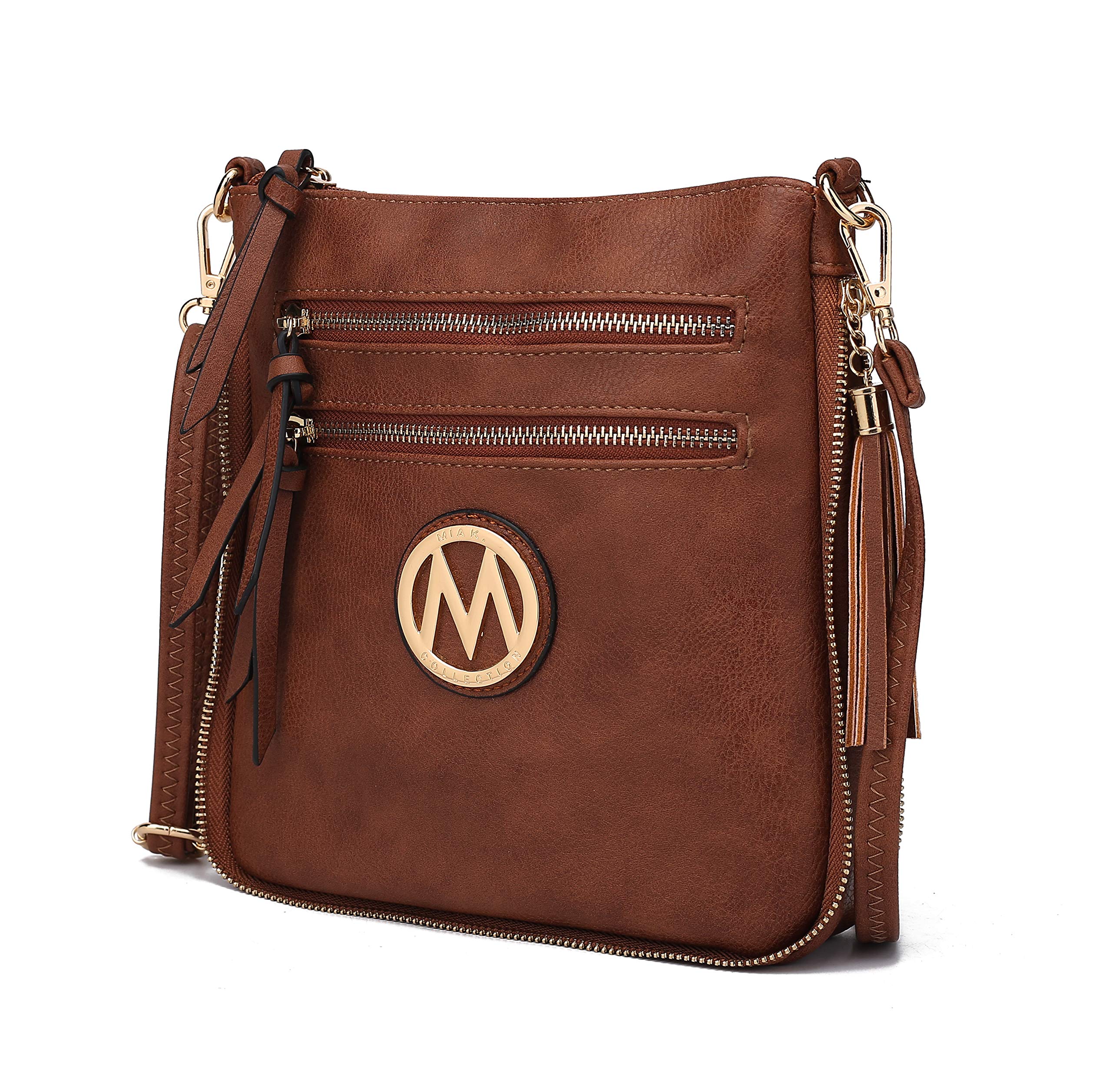 MKF Women's Crossbody Bag – Stylish PU Leather Expandable Messenger Purse with Shoulder Strap – Fashionable Designer Handbag for Work, Travel & Everyday Use