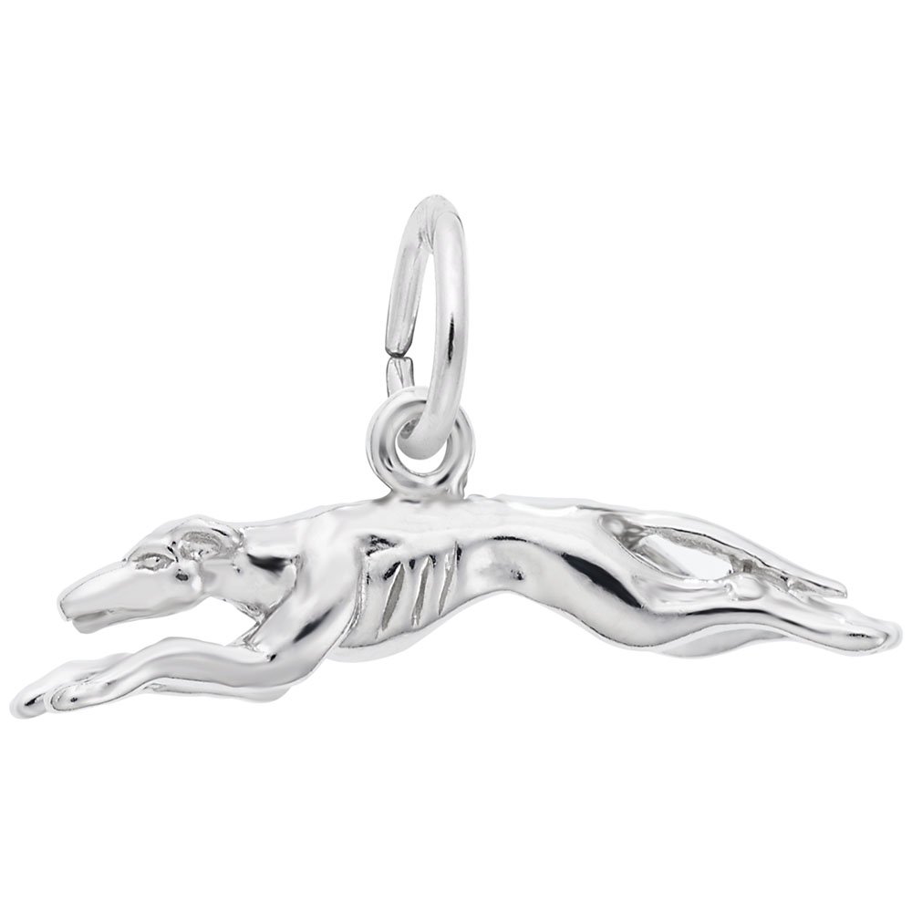 Greyhound Dog Charm Pendant - Sterling Silver or Gold Plated for Bracelets & Necklaces - Perfect for Pet Lovers & Animal Jewelry Collectors