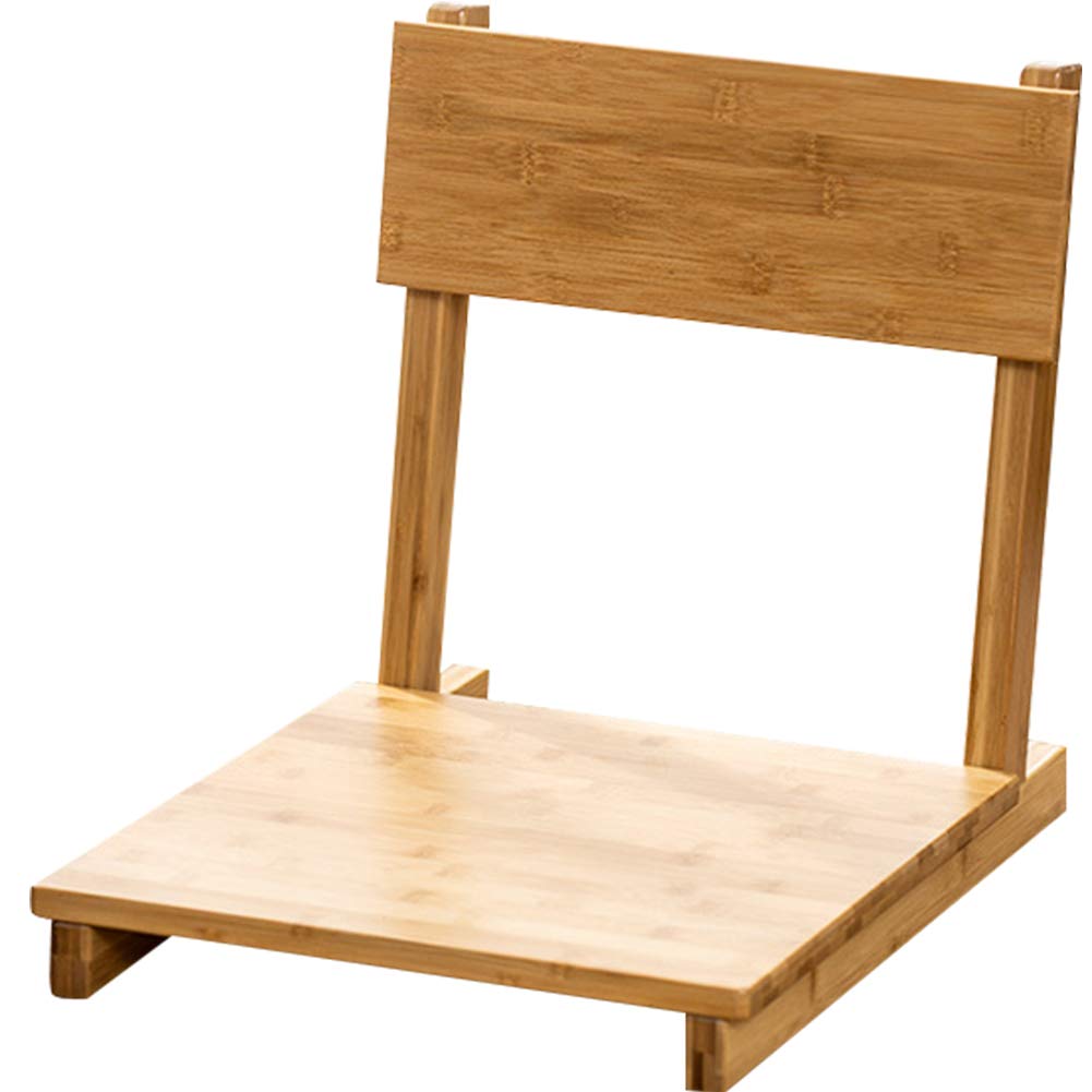 WAYUTO Bamboo Floor Seat Chair - Ergonomic Meditation & Gaming Chair with Back Support for Living Room, Bay Window, Reading - Eco-Friendly Legless Design for Comfortable Seating (Burlywood)