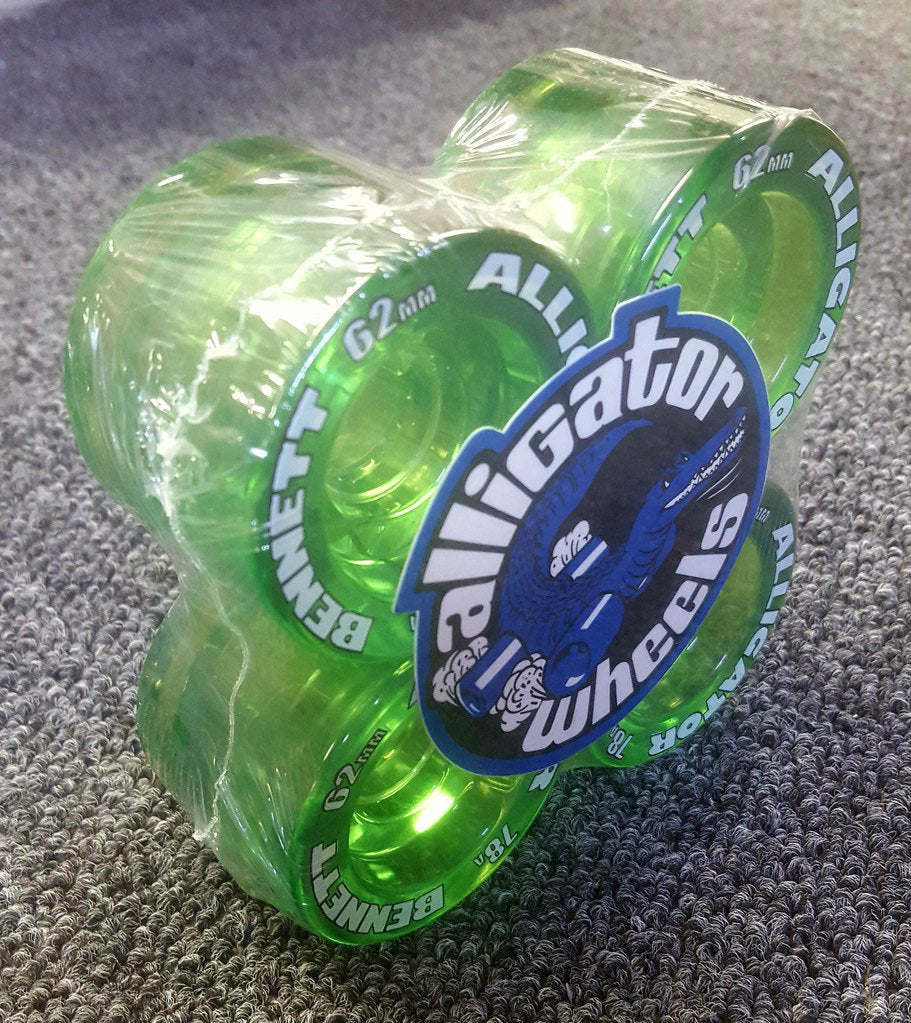 Bennett Alligator Wheels 62mm 78a Reissue Translucent Green - Premium Skateboard Wheels for Smooth Cruising & Street Skating