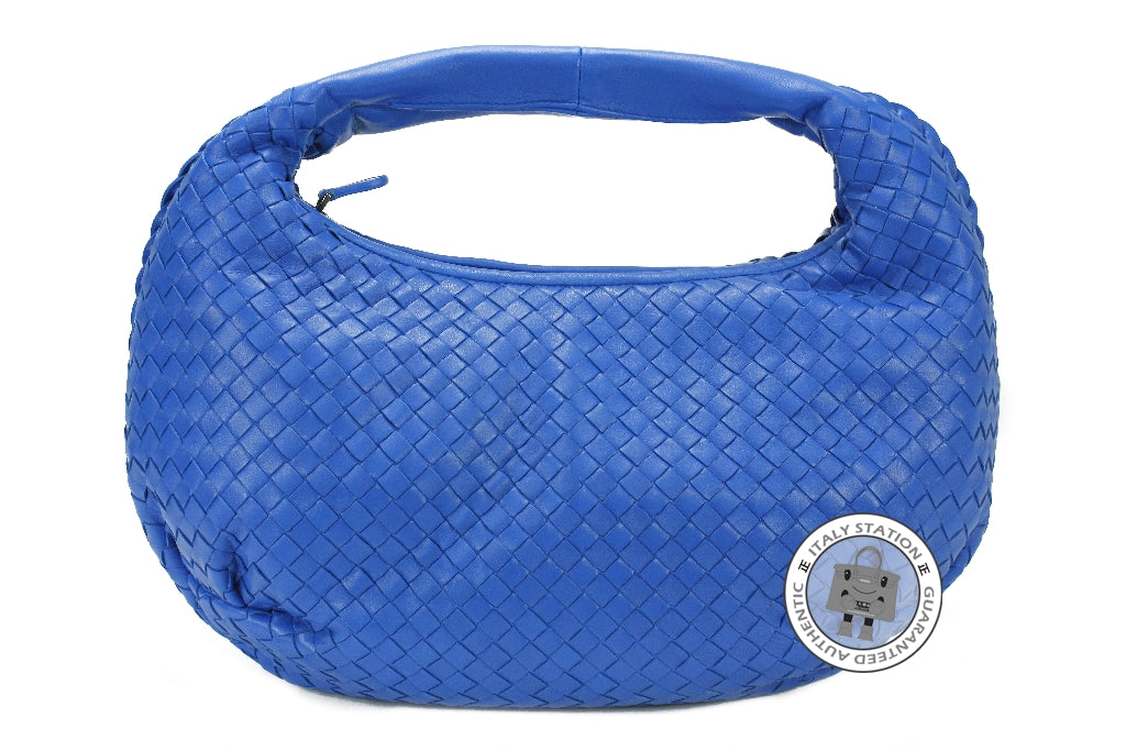 Bottega Veneta Intrecciato Woven Leather Shoulder Bag - Electrique Signal Blue Lambskin | Women's Luxury Crossbody Purse for Work, Travel & Evening Events