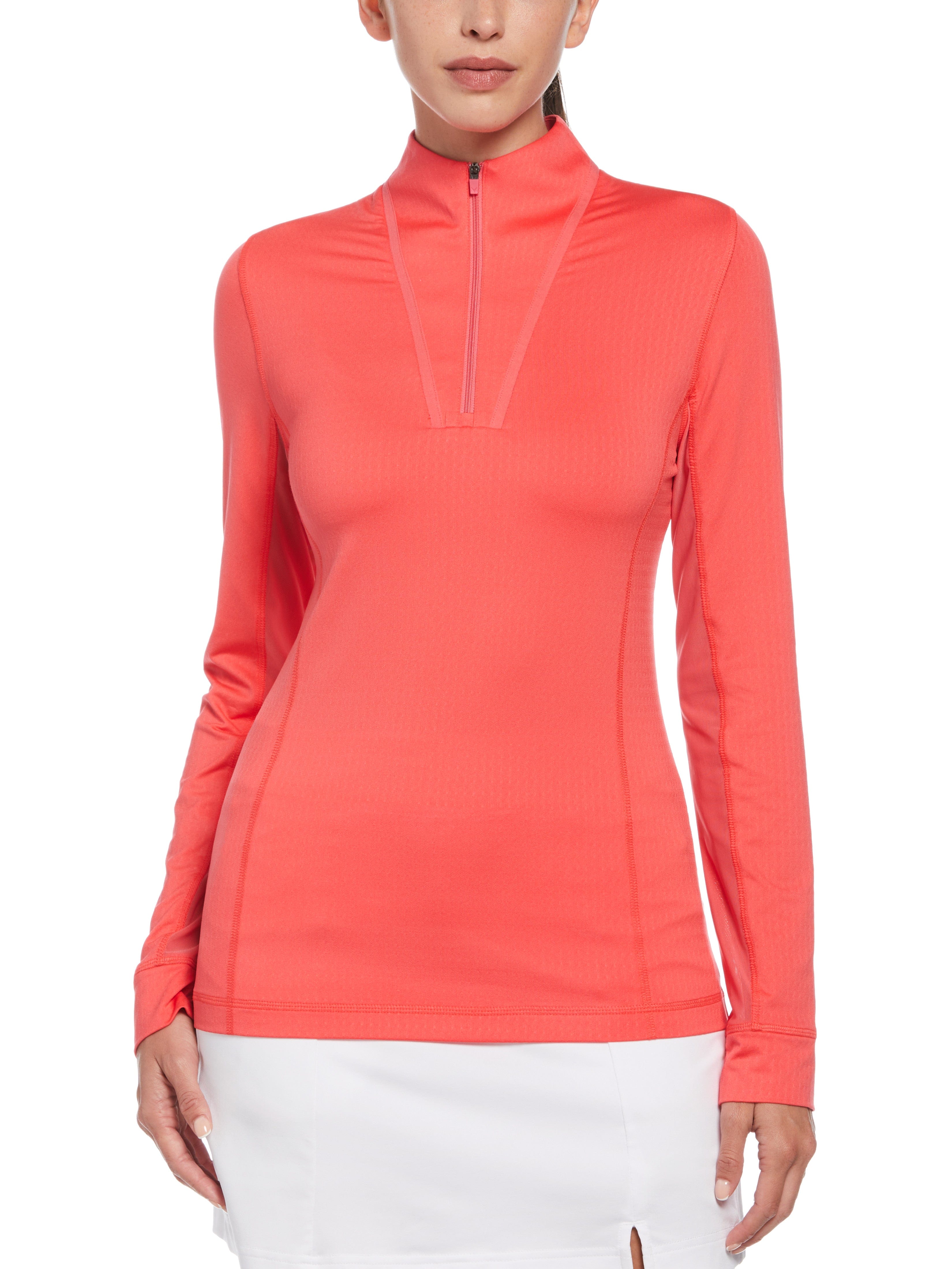 Women's 1/4 Zip Seamless Long Sleeve Athletic Top - Lightweight Workout Shirt for Running, Yoga & Gym