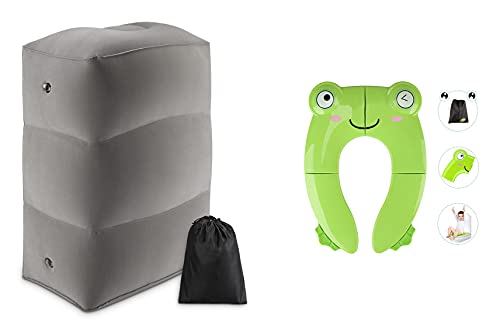 Maliton Inflatable Travel Foot Rest Pillow - Portable Toddler Potty Seat for Airplane, Car & Home Use - Lightweight & Compact for Comfortable Travel Accessories