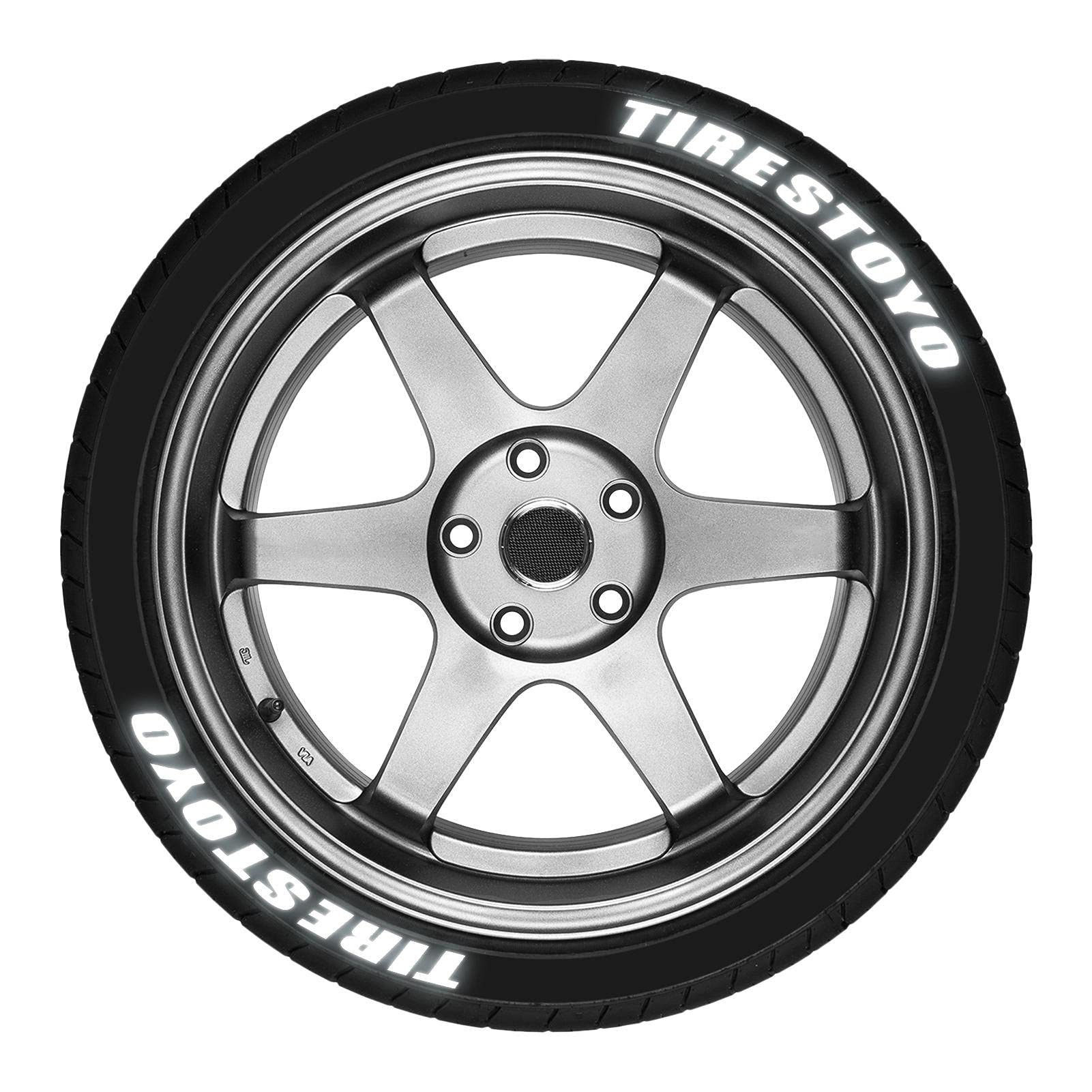 3D Reflective Car Tire Decals Kit - 8 Sets Wheel Lettering Stickers for DIY Auto Styling | Universal Permanent Rubber Tire Labels for Cars, Trucks & SUVs | Enhance Night Visibility & Customize Your Ride