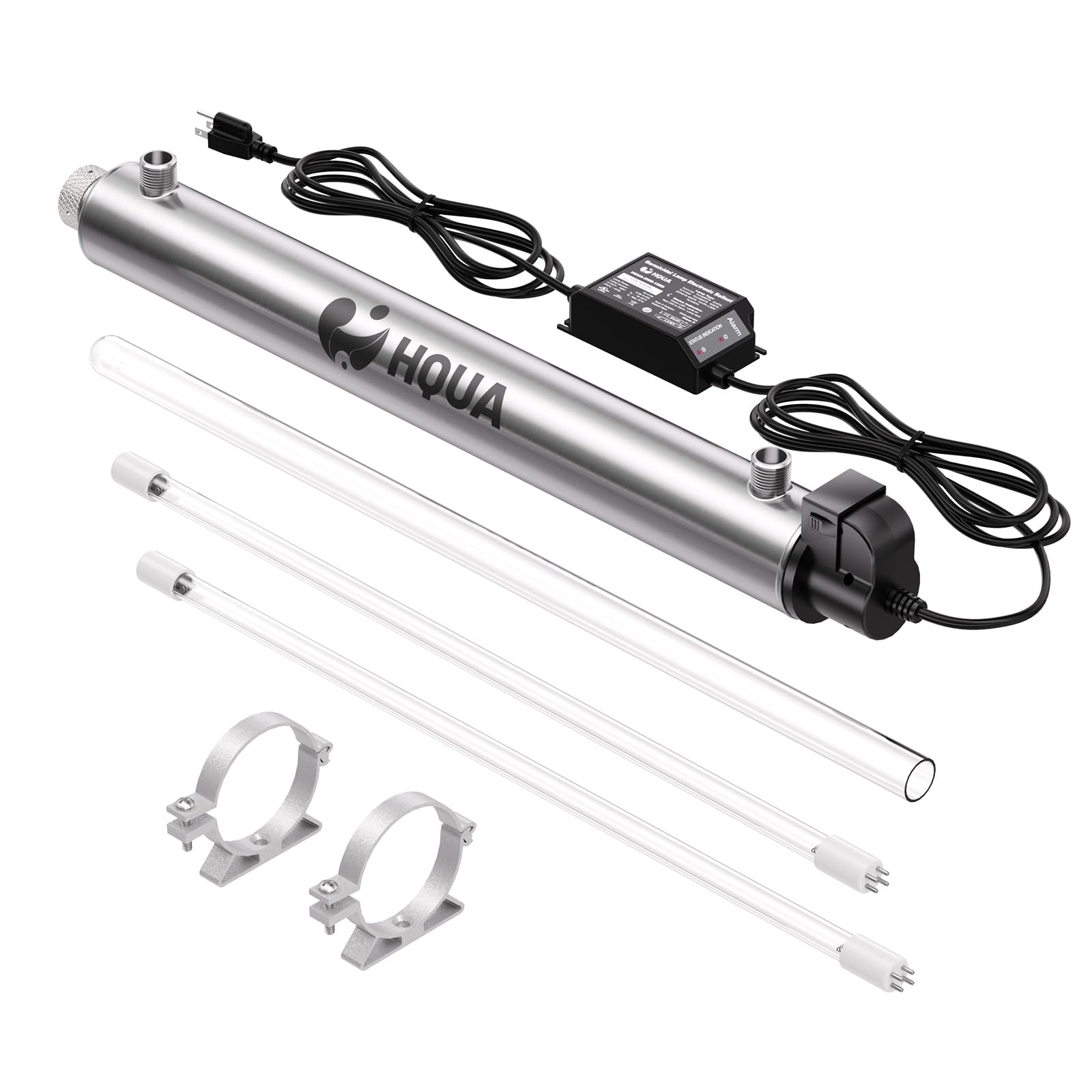 HQUA-OWS-6 UV Water Purifier System - 6GPM Under Sink Ultraviolet Filter for Kitchen, 110V 25W with Extra UV Tube | Removes Bacteria & Viruses | Perfect for Home, RV, and Camping Water Purification