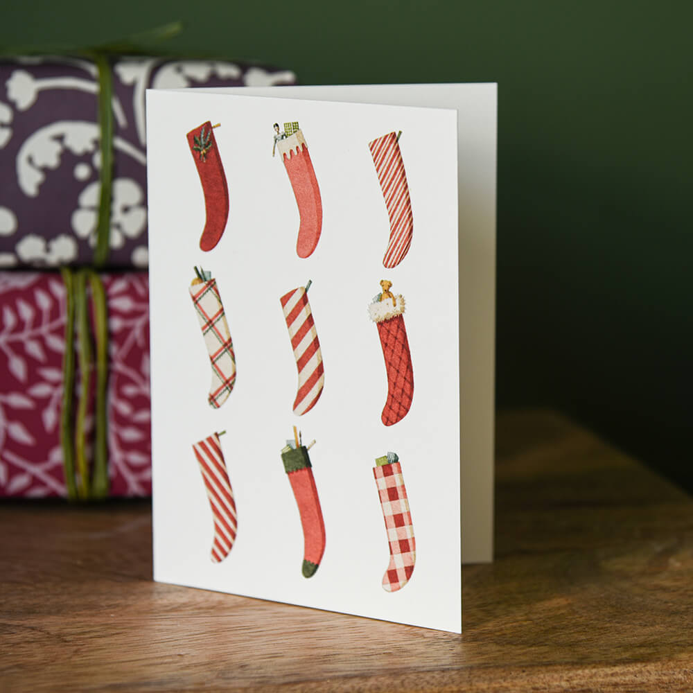 10-Pack Christmas Cards and Stockings Set - Holiday Greeting Cards & Stocking Stuffers for Xmas Decorations & Gifts