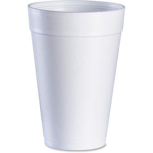 Dart Big Drink Foam Cup 32oz - 20 Pack White Disposable Coffee Cups for Parties, Picnics & Office Use