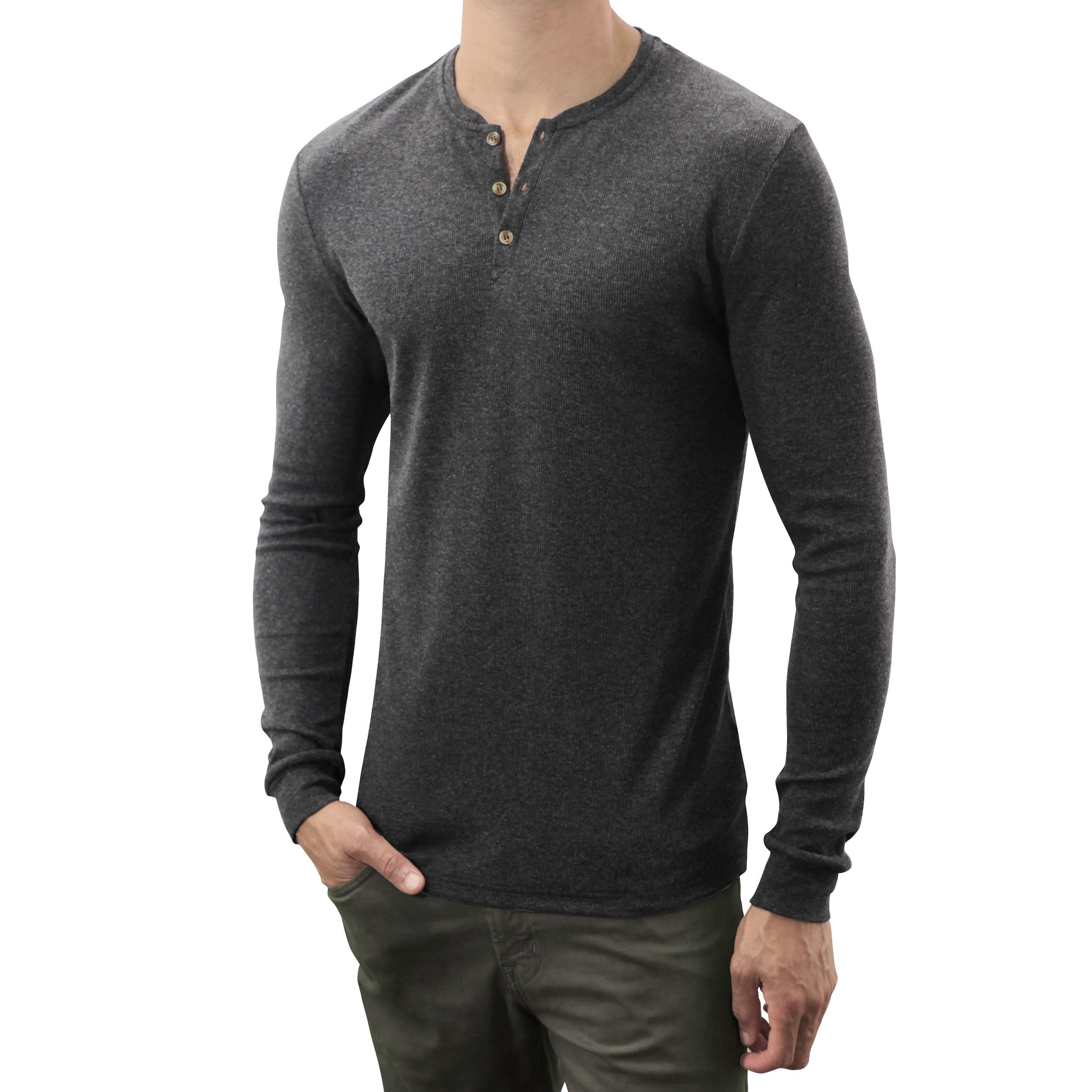 Lanky Llama Traveler Long Sleeve Henley Shirt for Slim & Tall Men | Comfortable Casual Wear for Travel, Hiking & Outdoor Activities