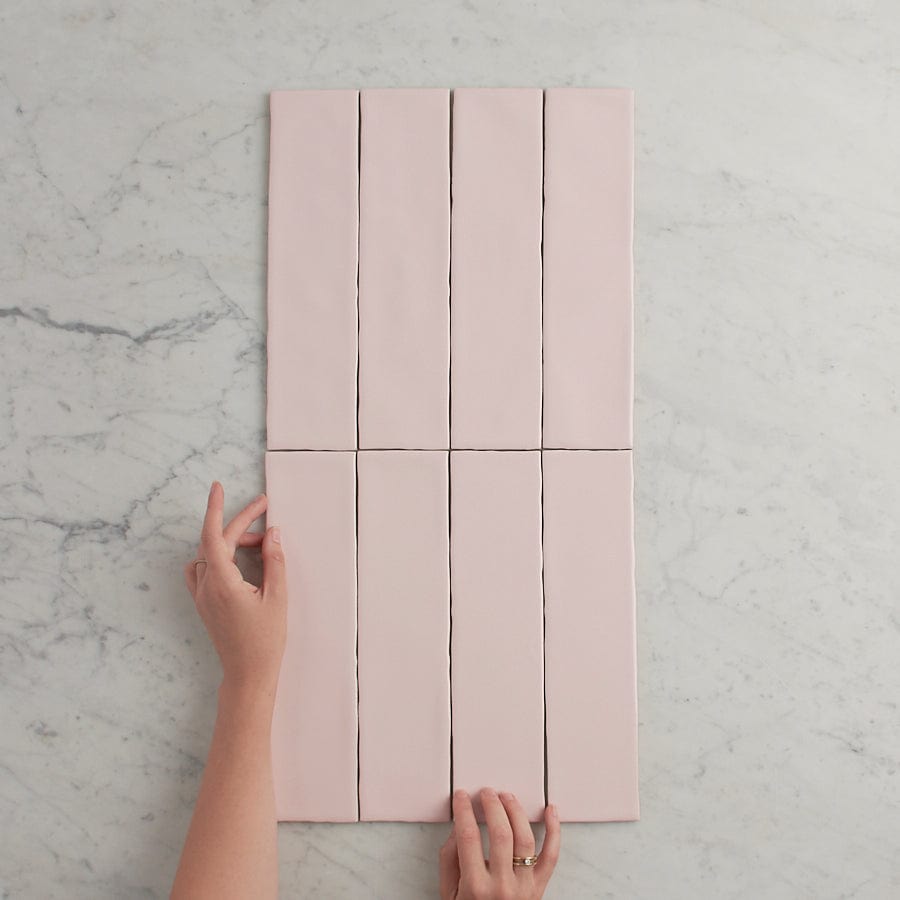 Premium Newport Gloss Subway Baby Pink Ceramic Tile - Perfect for Kitchen Backsplash, Bathroom Walls & Home Decor