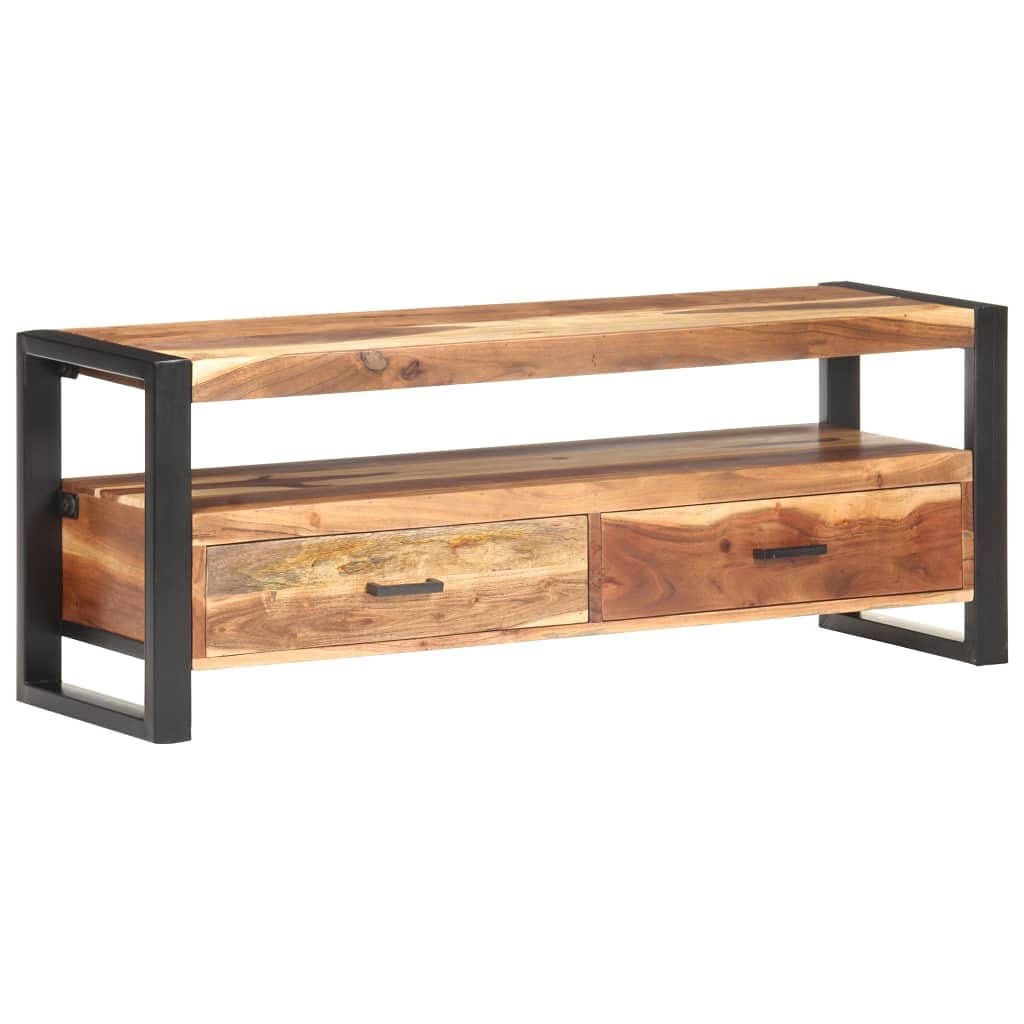 Modern TV Stand with 2 Drawers & Open Shelf - 47.2