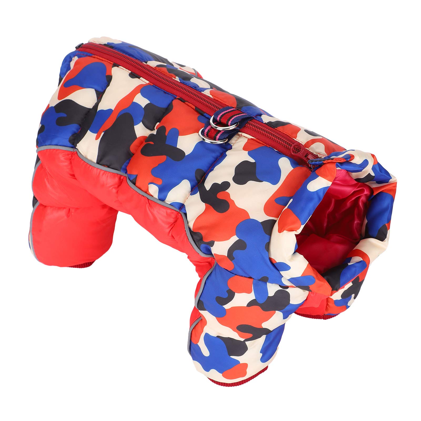 Windproof Dog Christmas Clothes with Four-Legged Rib Pattern - Red Camouflage Design, Size 10# | Cozy Winter Outfit for Small to Medium Dogs | Perfect for Holiday Photos, Outdoor Walks & Cold Weather Protection