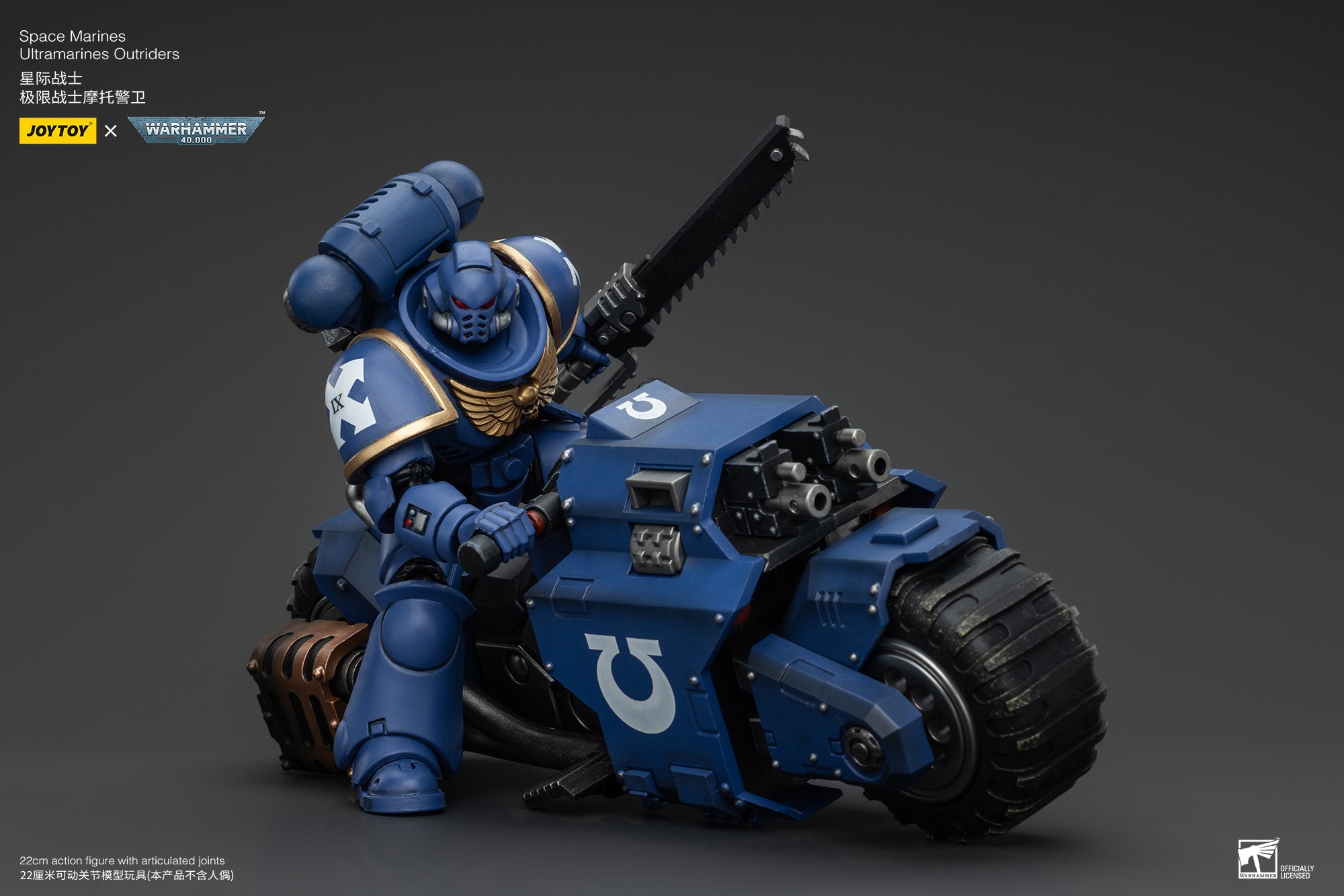 JOYTOY 1/18 Scale Warhammer 40K Space Marines Ultramarines Outriders Brother Catonus Action Figure - Reissue Version - Collectible Model for Display & Wargaming Scenes
