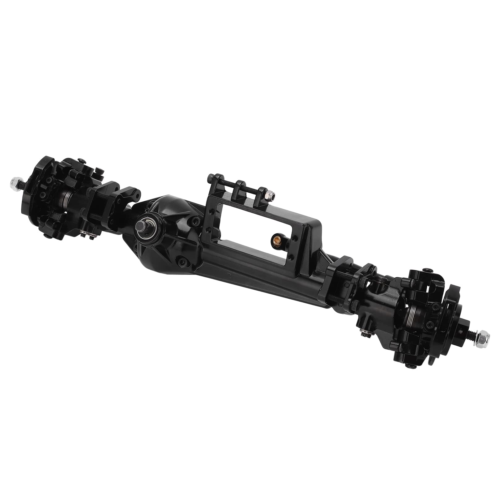 High Precision Metal Front Axle Assembly for 1/10 RC Cars - Black Durable Upgraded Polished RC Car Part - Perfect for Off-Road Racing, Crawling & RC Vehicle Maintenance