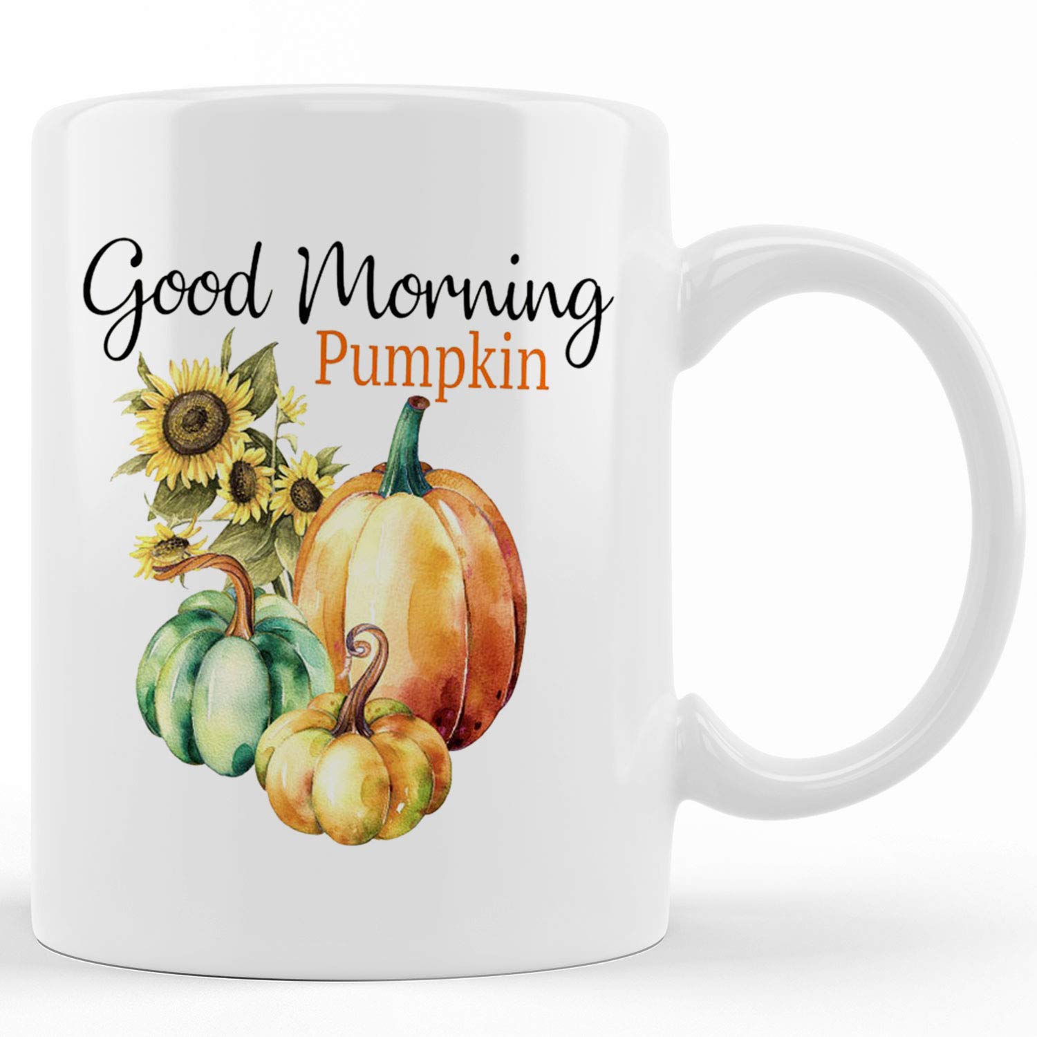 Good Morning Pumpkin Coffee Mug - 11oz & 15oz Ceramic Novelty Cup with Funny Words - Perfect Gift for Birthday, Christmas & Thanksgiving - Ideal for Coffee, Tea & Hot Drinks at Home or Office