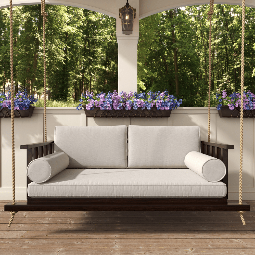 Madison Steel Daybed Swing with Cushions - Outdoor Patio Hanging Bed for Garden, Porch & Backyard Relaxation