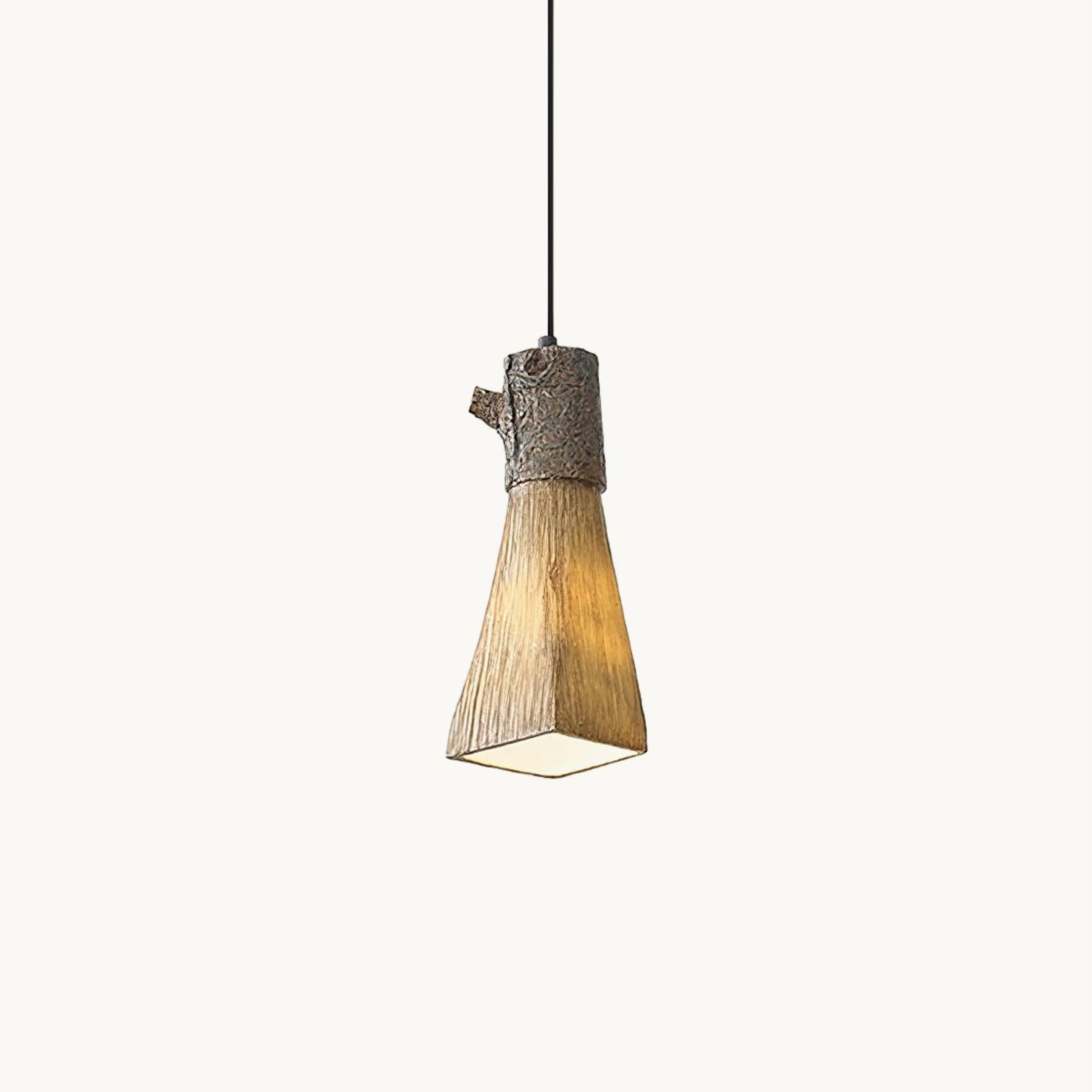 Rustic Tree Stump Pendant Light - Handcrafted Wooden Hanging Chandelier for Farmhouse, Cabin & Boho Decor | Perfect for Dining Room, Bedroom or Patio Lighting