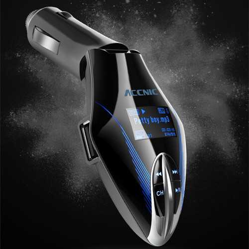 ACCNIC 2.1A Bluetooth MP3 Player with LED Display, Hands-Free Calling, USB/TF Card Reader & Car Charger - Perfect for Road Trips, Commuting & Hands-Free Music Playback