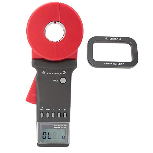 ETCR2100A+ Digital Clamp Meter with Ground Earth Resistance Tester - AC/DC Current Voltage Measurement, Warning Light (Round Mouth) for Electricians, HVAC Technicians & Industrial Maintenance