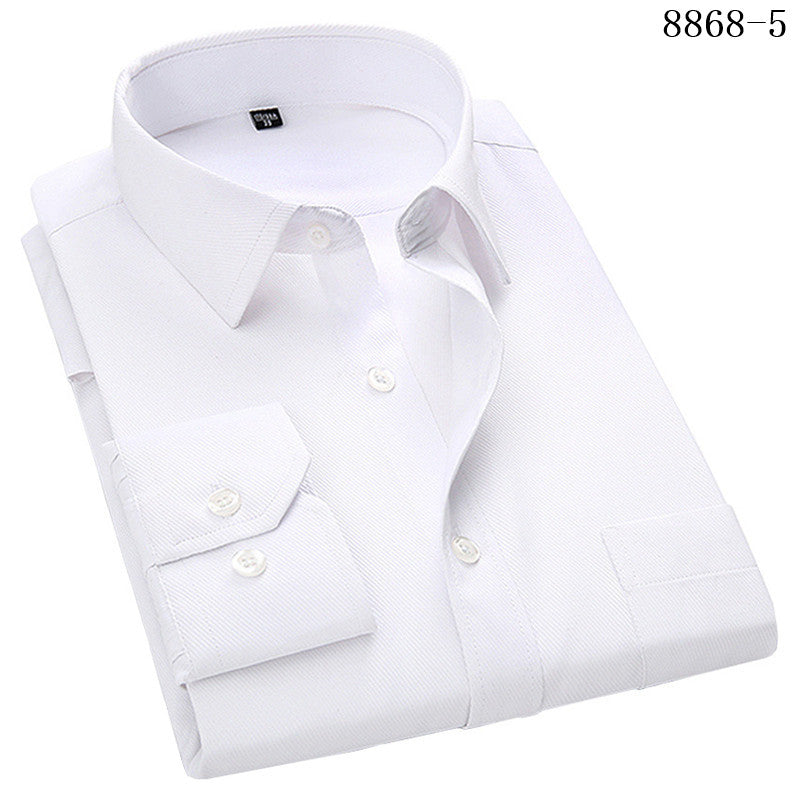Men's Business Casual Long Sleeve Dress Shirt - White Slim Fit Office Wear & Social Attire - Perfect for Work, Interviews, and Formal Events