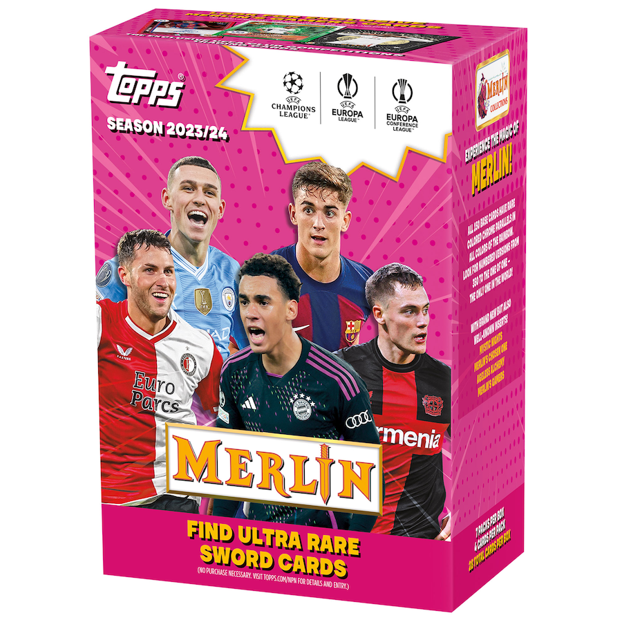 2023-24 Topps Merlin Soccer Blaster Box - 50 Trading Cards with Star Players & Chase Cards - Perfect for Collectors, Gifts & Fantasy Soccer Fans (Ideal for Birthday, Christmas & Game Night)