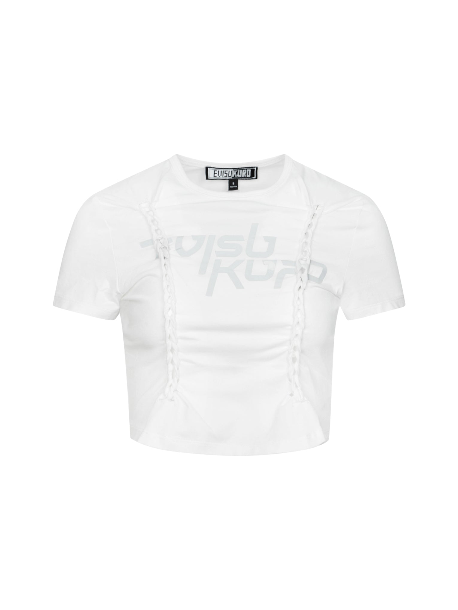 Stylish Logo Print Knotted Cropped Tee for Women - Trendy Summer Casual Top for Outfits, Beach & Streetwear Fashion