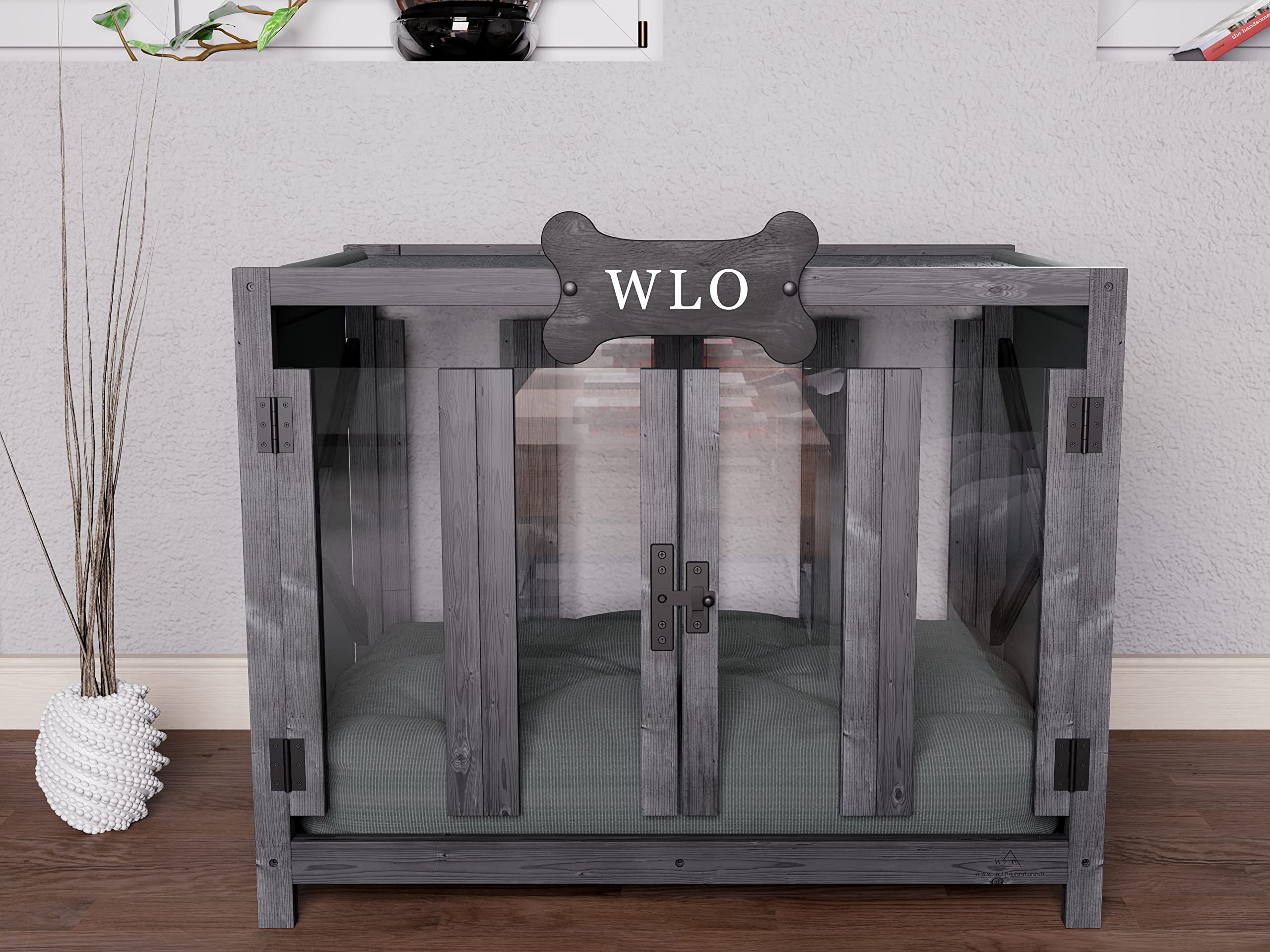 Premium Solid Spruce Elevated Dog House with Bed - Weatherproof Wooden Pet Kennel & Crate for Indoor/Outdoor Use - Durable Dog Furniture for Backyard, Patio, or Garden