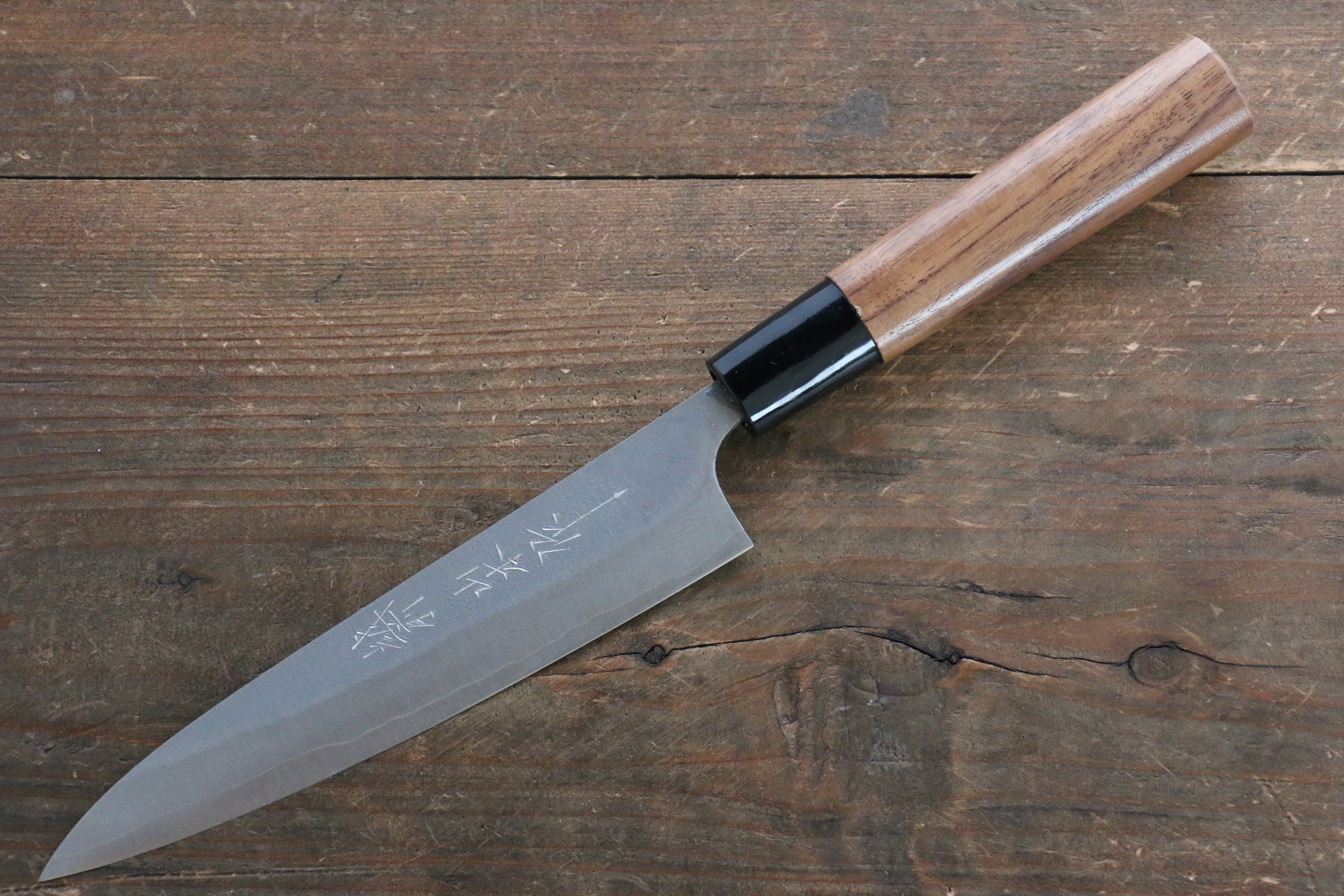 VG10 Nashiji Petty Utility Knife 150mm - Japanese Damascus Steel Blade with Walnut Handle - Perfect for Slicing, Chopping & Food Prep in Home Kitchen & Professional Use