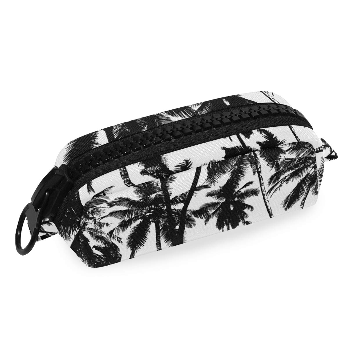 FengJu Large Capacity Pencil Case with Zipper - Black Palm Design for School, Office & Travel - Perfect for Pens, Markers, Makeup Brushes & Cosmetics Organization