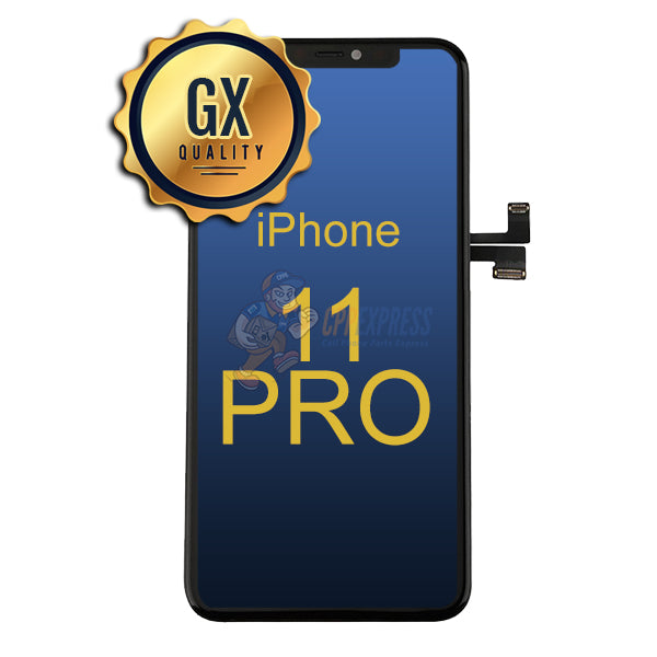 iPhone 11 Pro Soft OLED Display Touch Screen Digitizer Assembly (GX) - Black Replacement Part for Cracked or Damaged Screens - Perfect for DIY Repairs & Phone Restoration Projects
