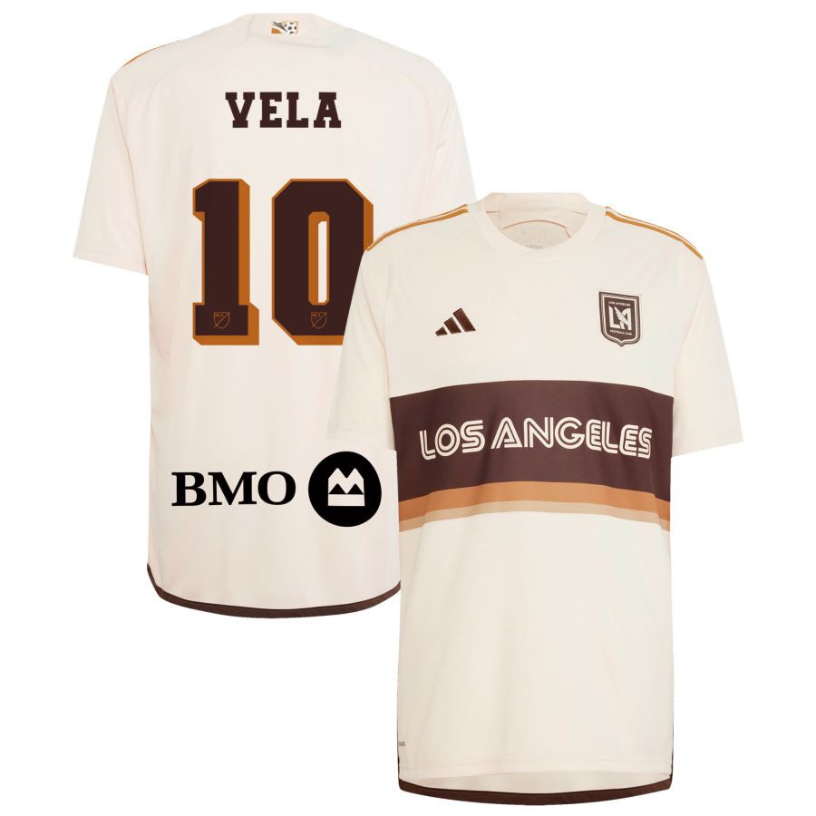 Adidas LAFC Carlos Vela Third Jersey 2024-2025 - Linen/Dark Brown - Authentic Soccer Jersey for Men - Perfect for Game Day & Fan Support