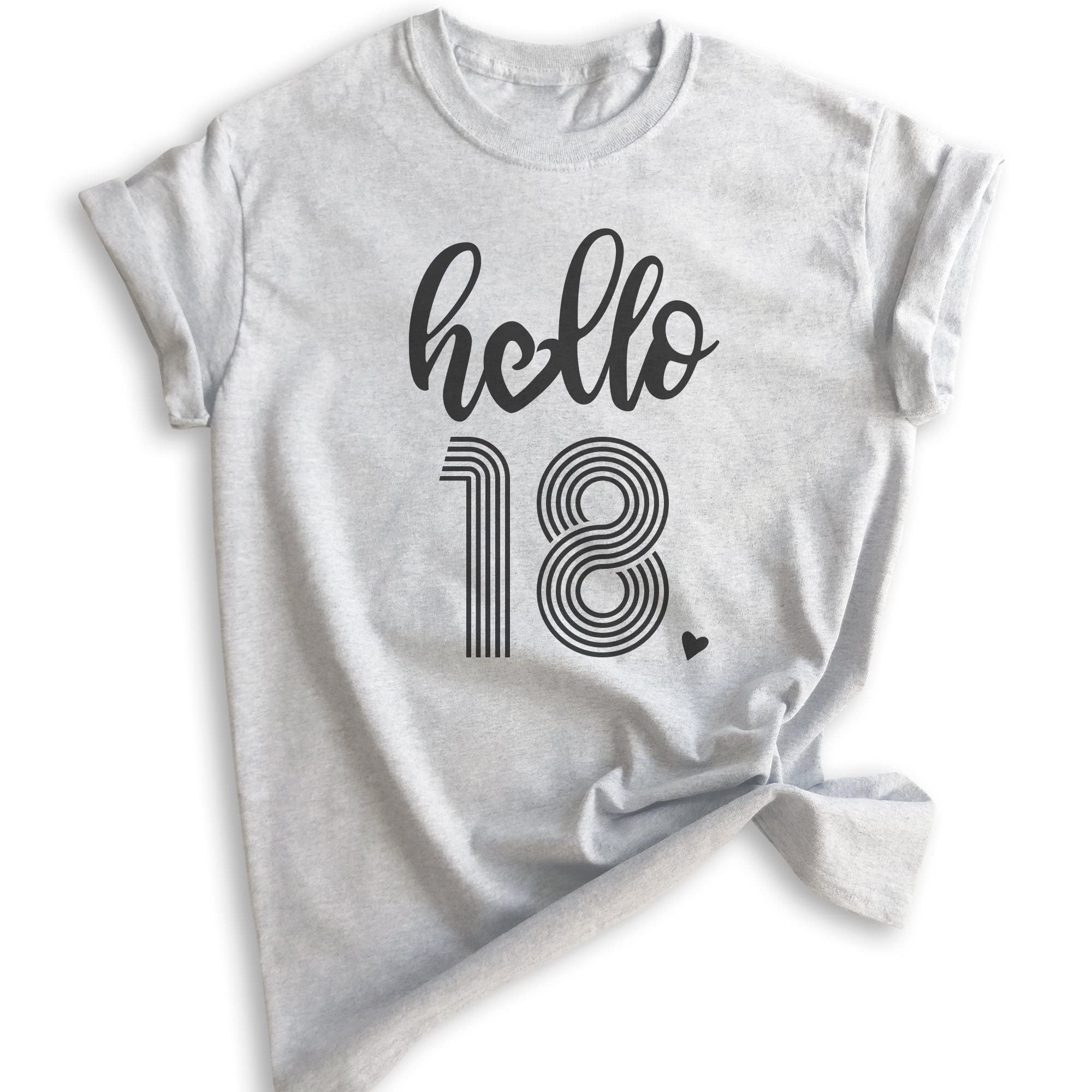 Evertree Hello 18 Unisex Birthday Shirt - Women's & Men's 18th Birthday T-Shirt for Eighteenth B-Day Celebration - Perfect for Parties, Gifts & Milestone Events