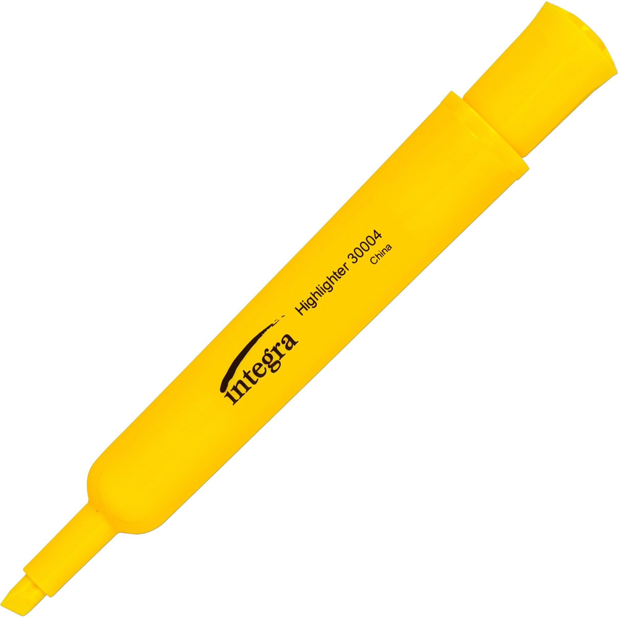 Integra 30004 Chisel Tip Desk Highlighter - 12 Pack Fluorescent Yellow for Office, School & Study Supplies - Perfect for Note Taking, Book Marking & Document Organization