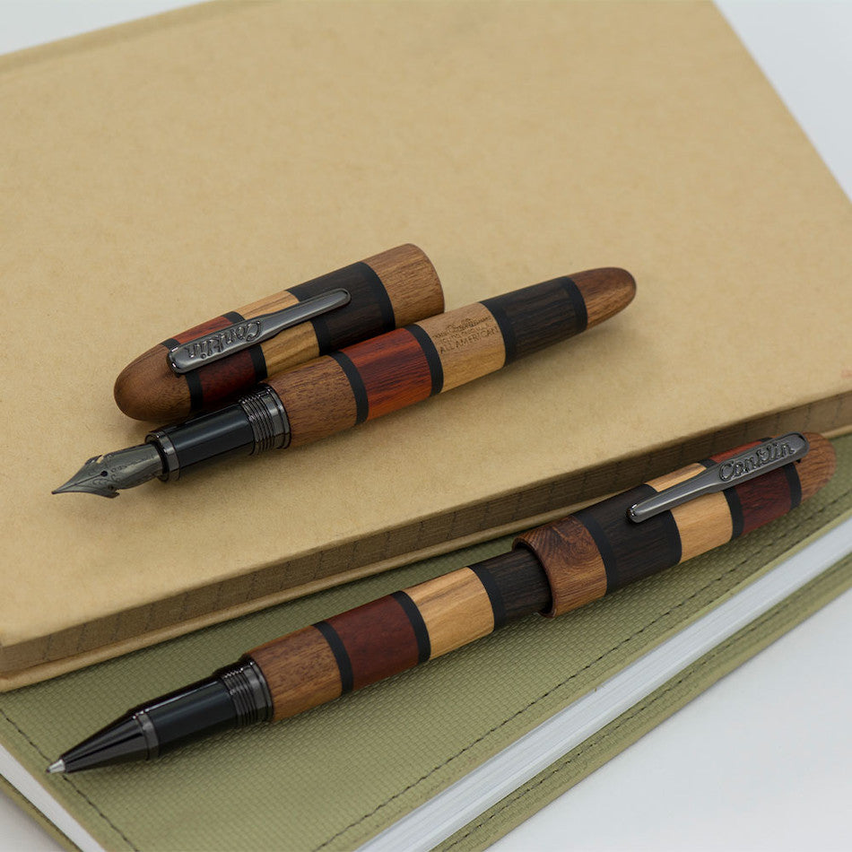 Conklin All American Limited Edition Rollerball Pen - Quad Wood Design #398 - Perfect for Collectors, Gifts & Premium Writing Experience
