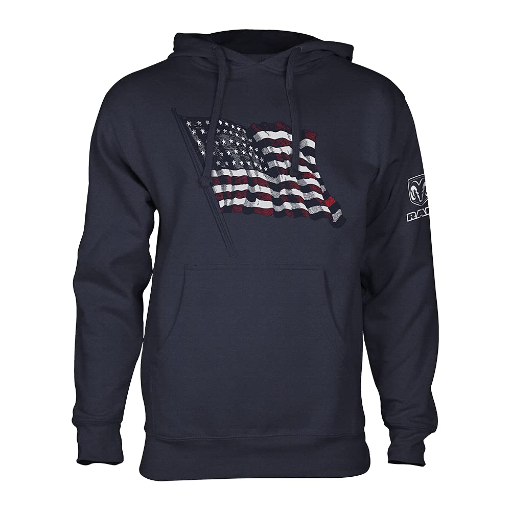 Ram Trucks Flag Unisex Pullover Hoodie - 男士女士通用保暖连帽衫，适合户外活动、日常休闲和冬季穿搭