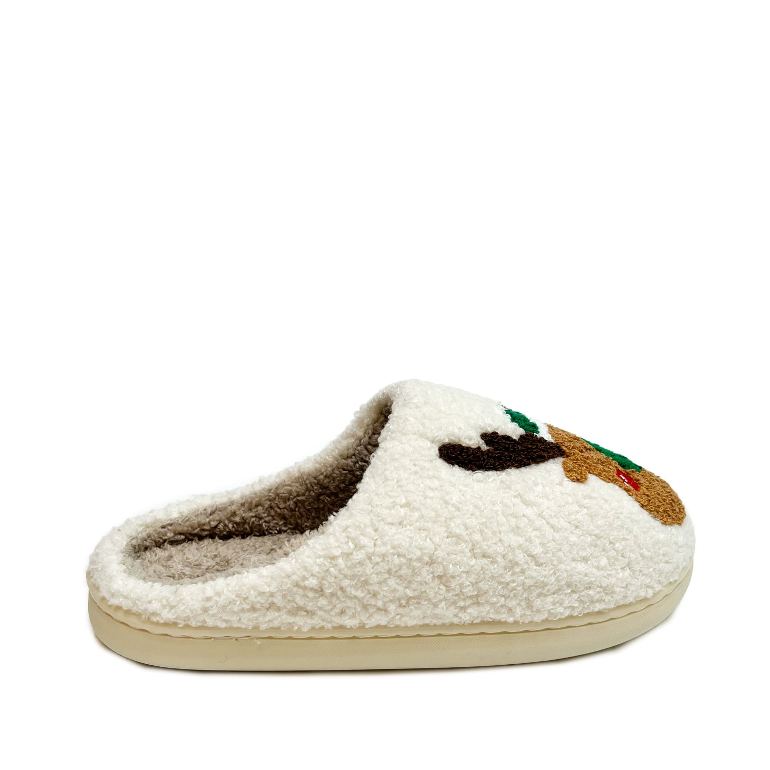 FLOOF Rudolph Slippers in Green - Cozy Christmas Animal House Shoes for Women & Men | Perfect Holiday Gift & Winter Home Comfort