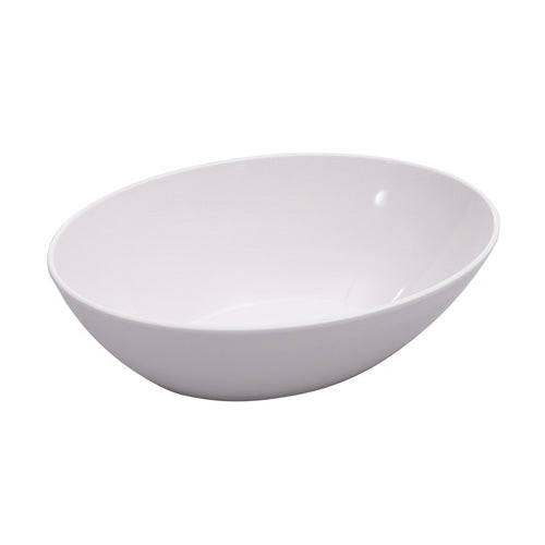 Arcata 922368 White Melamine Oval Bowl - 135 oz (4L) Durable & Lightweight Serving Dish for Salads, Pasta, Snacks - Perfect for Parties, Picnics, Outdoor Dining & Restaurant Use