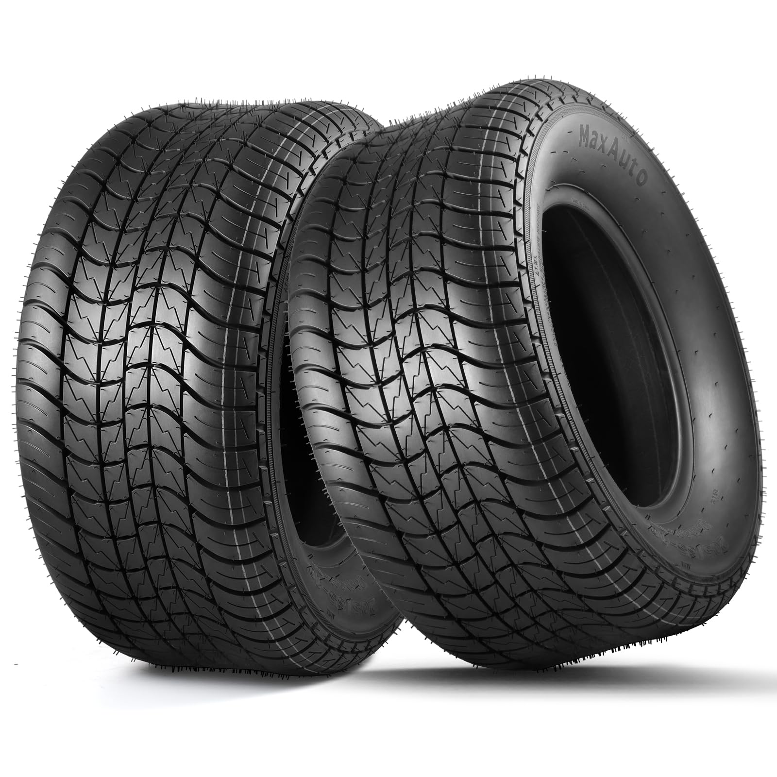 MaxAuto 20.5x8-10 & 205/65-10 Golf Cart Trailer Tires - 6PR/Ply Load Range C (Set of 2) - Durable All-Terrain Tires for Golf Carts, Utility Trailers & Lawn Equipment - Perfect for Golf Courses, Camping & Farm Use