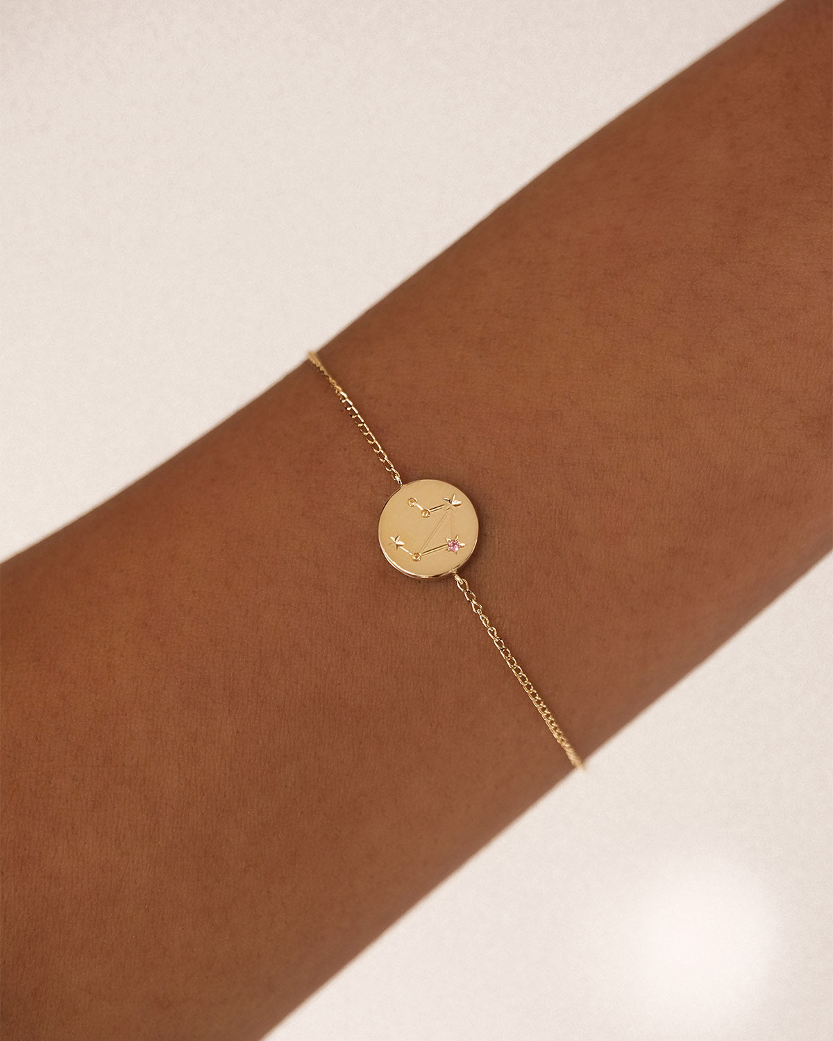 14K Solid Gold Lucky Starry Night Zodiac Bracelet for Libra - Perfect Gift for Birthday, Anniversary & Astrology Lovers