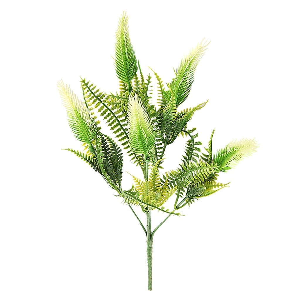 2 Pack Artificial Green Fern Plants - PVC Fake Ferns for Wedding Party Decor, Home Office Hotel Decoration, 5 Branches (Rose Red) | Perfect for Centerpieces, Shelf Displays & Event Styling