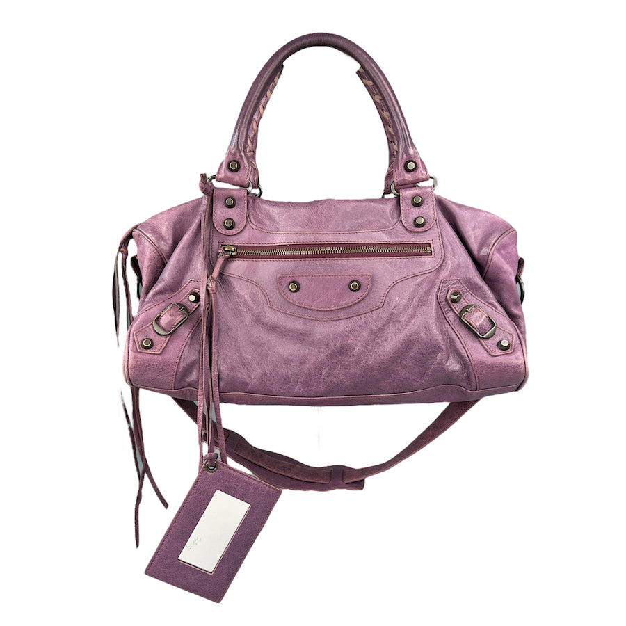 BALENCIAGA TWIGGY MOTORCYCLE BAG in Lavender - Stylish Designer Handbag for Women, Perfect for Casual Outings, Parties & Everyday Use