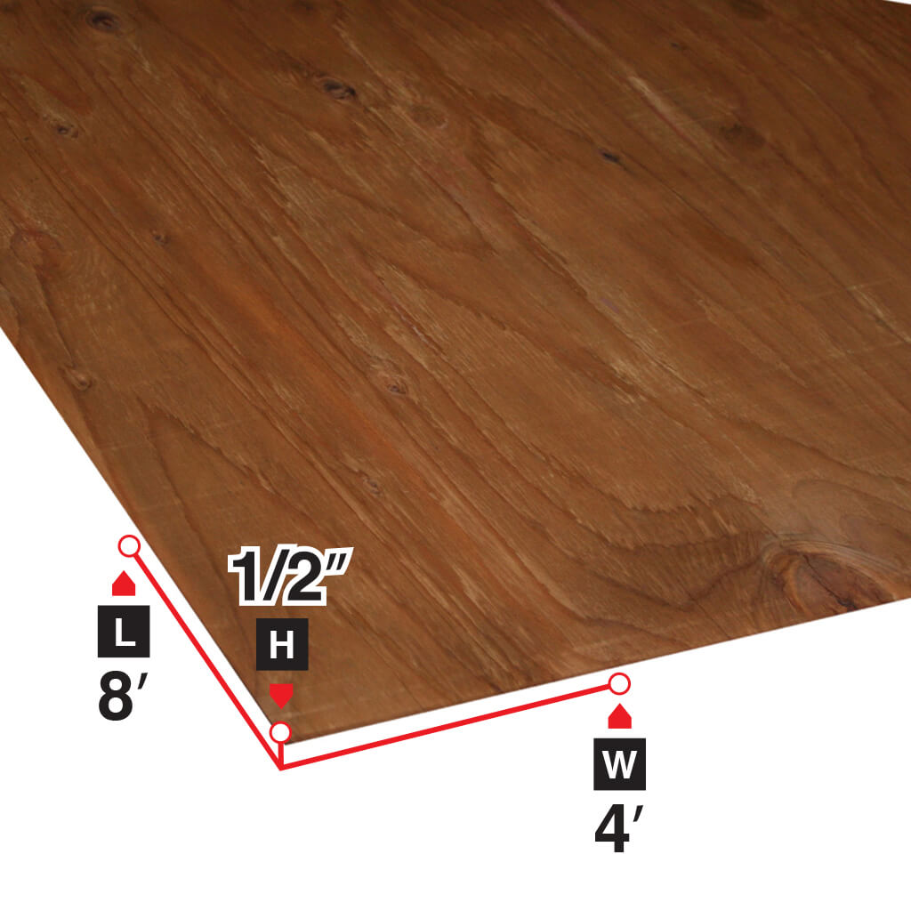1/2 in. x 4 ft. x 8 ft. Sienna Brown Pressure Treated Plywood - Exterior Grade for Decks, Fences & Outdoor Projects - Weather & Rot Resistant