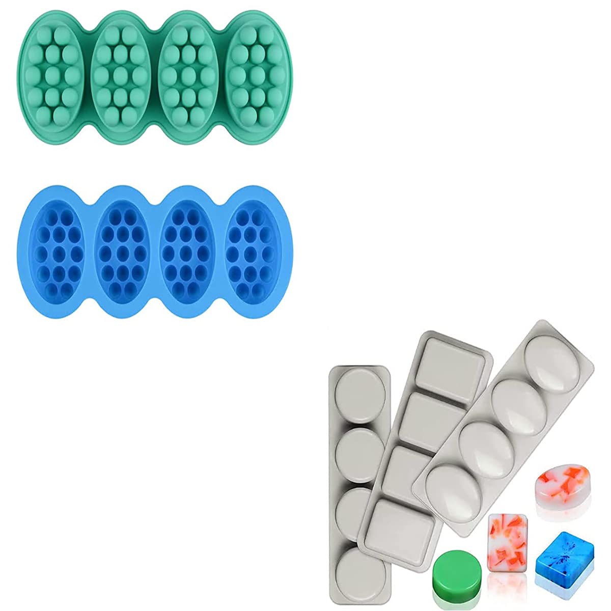 Premium Silicone Soap Molds for DIY Handmade Soap Making - 6 Pack Reusable Non-Stick Soap Molds for Bath, Gift, Wedding Favors & Home Decor