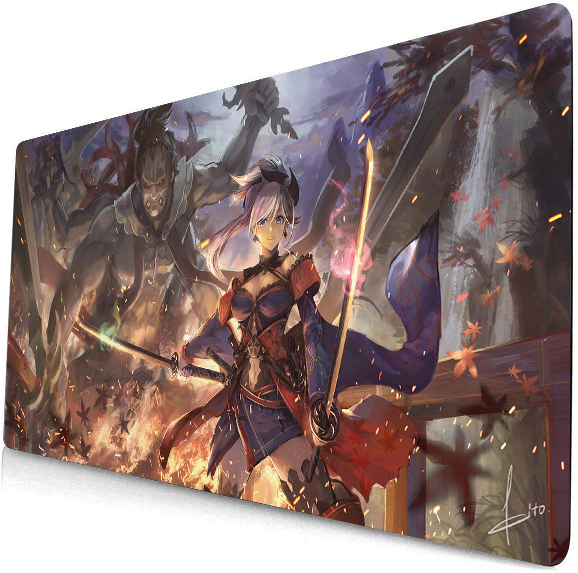Anime Game Large Computer Desk Mat - Keyboard & Mouse Pad for Office & Gaming | Saber Fate Grand Order Themed | Compatible with Fate Stay Night | Perfect for PC Gaming, Workstations & Anime Collectors