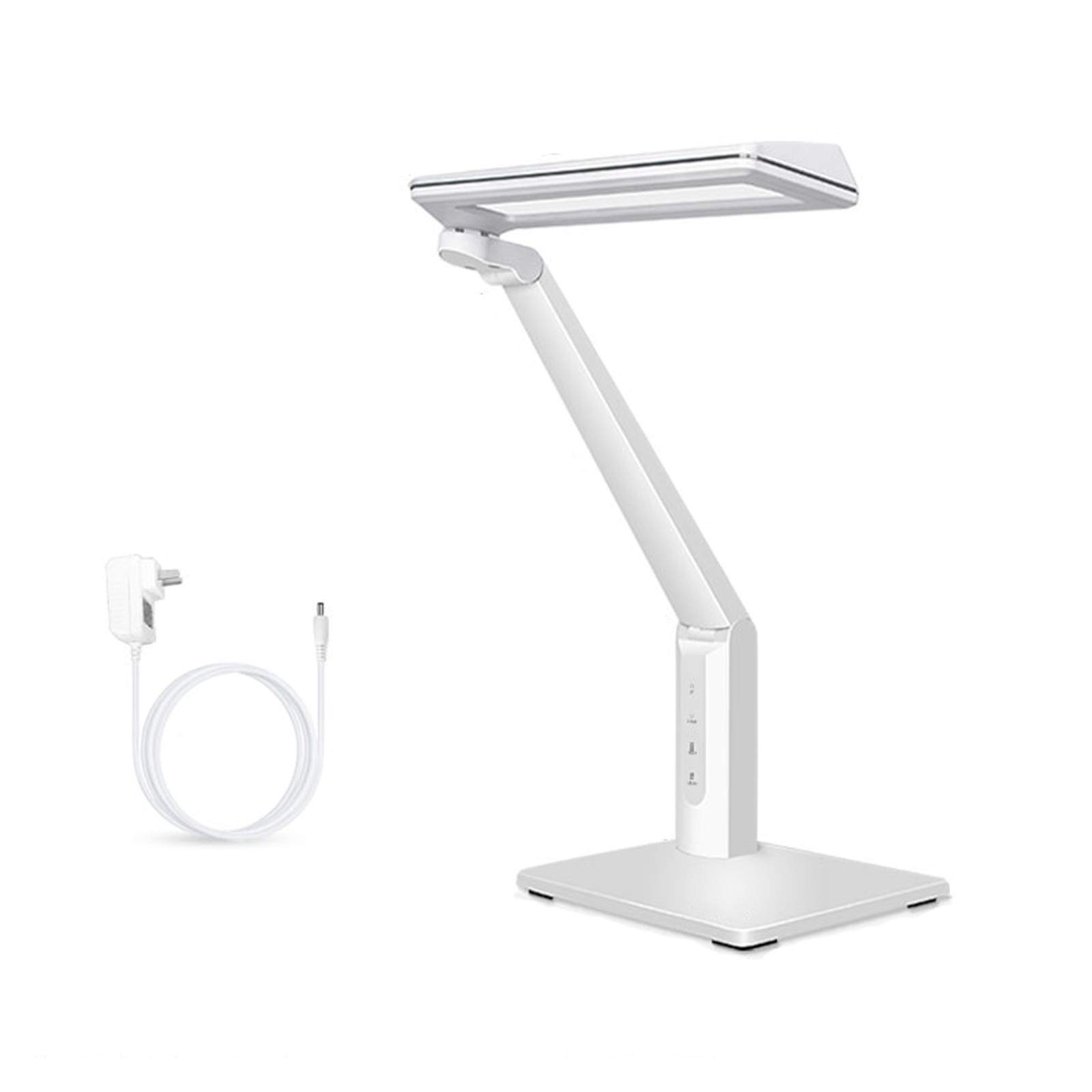 TOMYEUS LED Desk Lamp with 3 Color Modes & 6 Brightness Levels, Touch Control Eye-Caring Reading Light with USB Charging Port - Perfect for Home Office, Study, Dorm Room & Night Reading