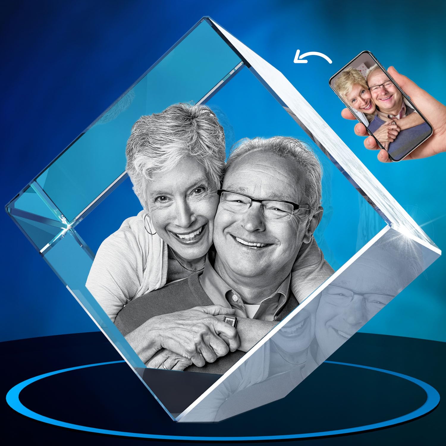 ArtPix Custom 3D Crystal Photo Engraving - Personalized Gift for Women, Men, Couples | Unique Anniversary, Wedding & Birthday Present with Your Photo | Perfect for Home Decor, Office Display & Romantic Keepsakes