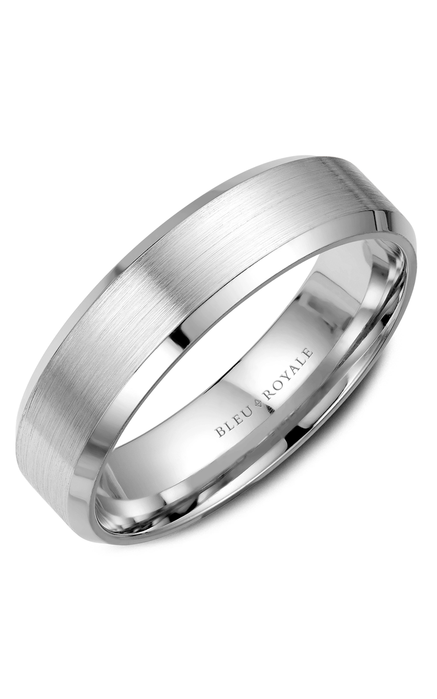 Bleu Royale Men's Wedding Band RYL 023W65 - 14K White Gold Classic Ring for Grooms & Engagement - Perfect for Weddings, Anniversaries & Special Occasions