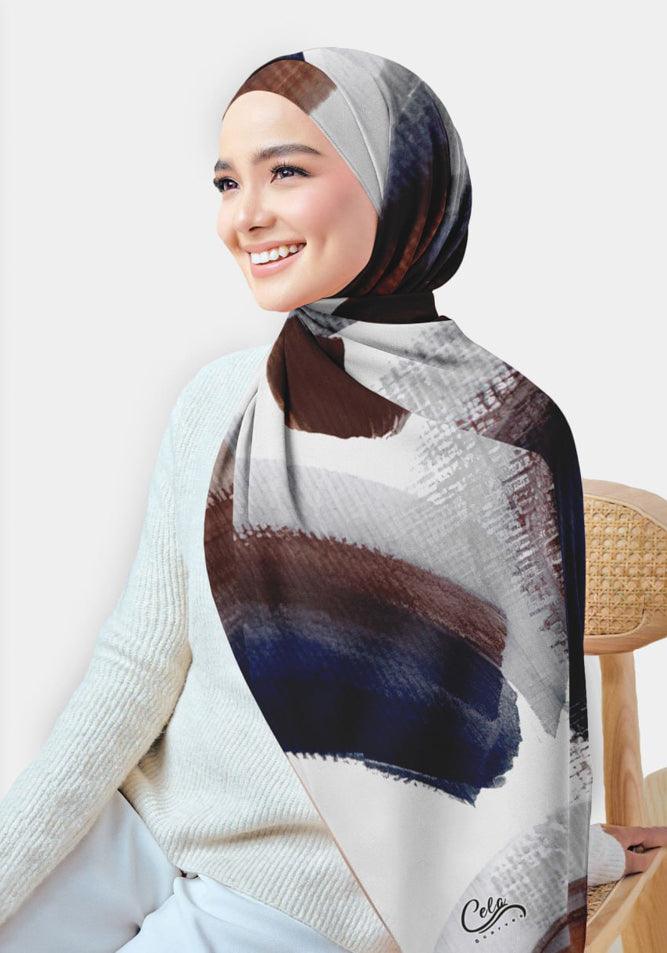 Gemena Printed Chiffon Hijab Scarf - Lightweight Muslim Headscarf for Women - Perfect for Daily Wear, Prayer & Special Occasions